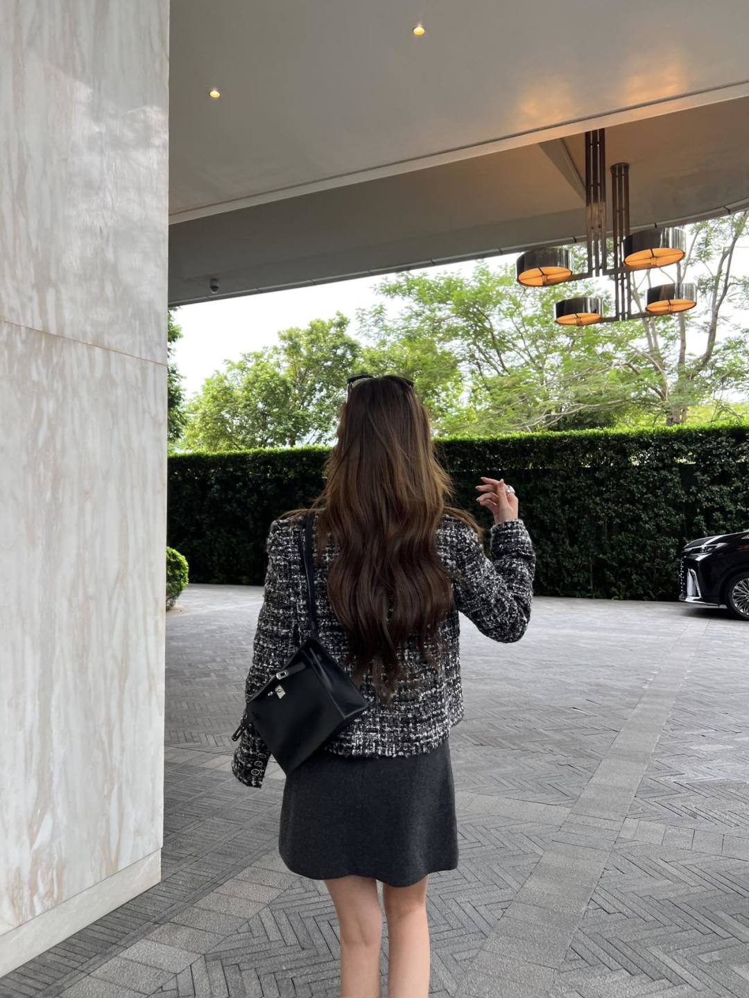 Cha 25fw tassel Fur Dress Coat