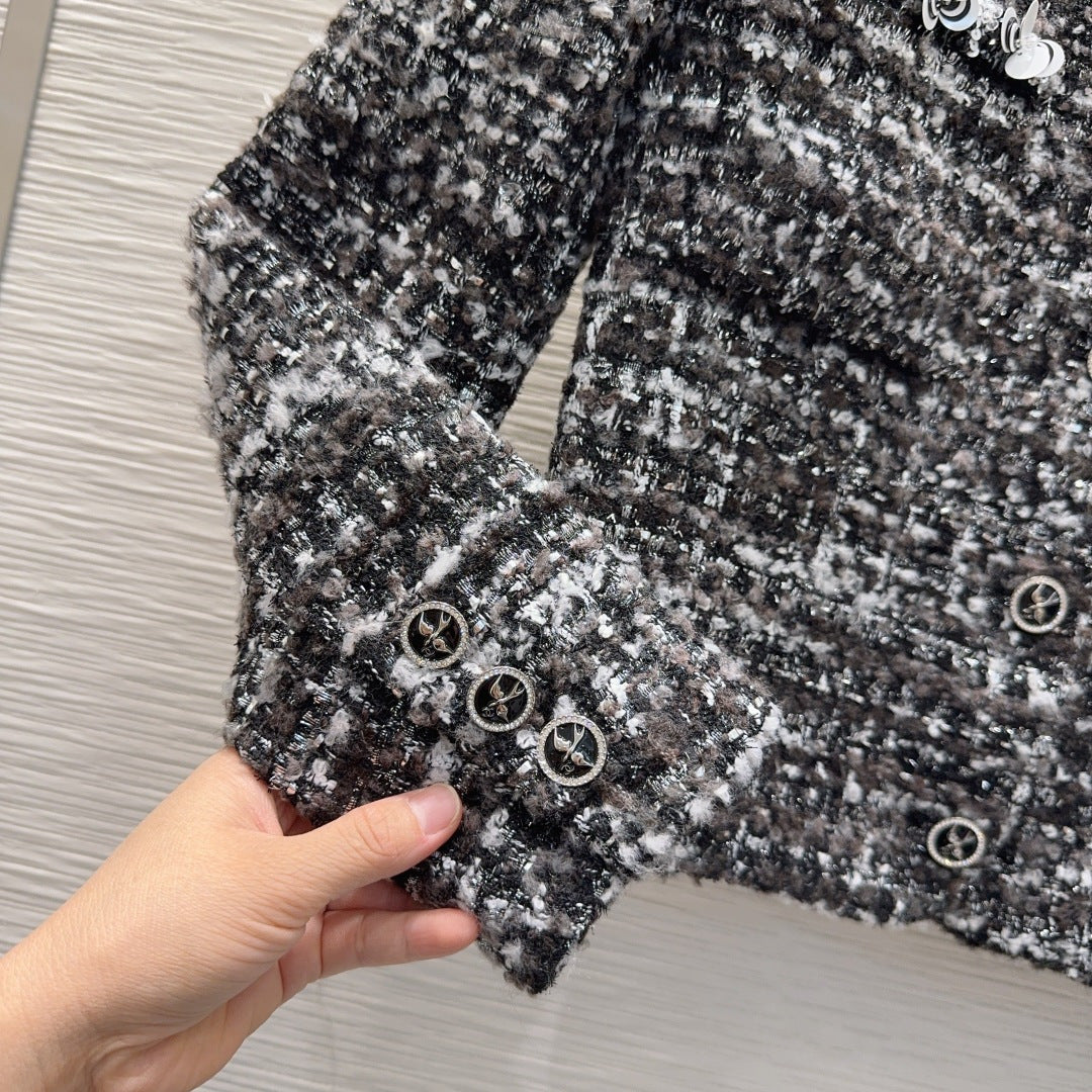 Cha 25fw tassel Fur Dress Coat