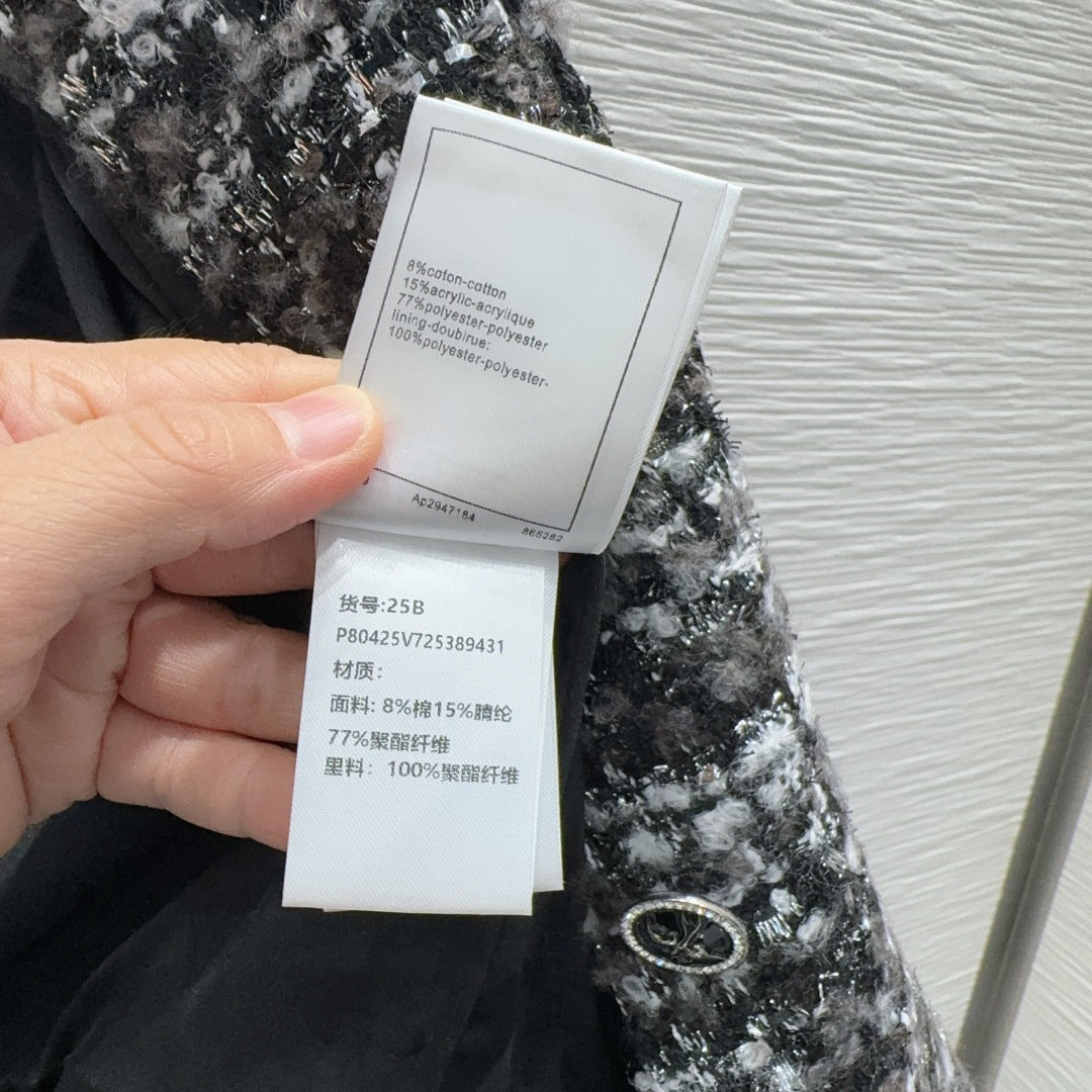 Cha 25fw tassel Fur Dress Coat