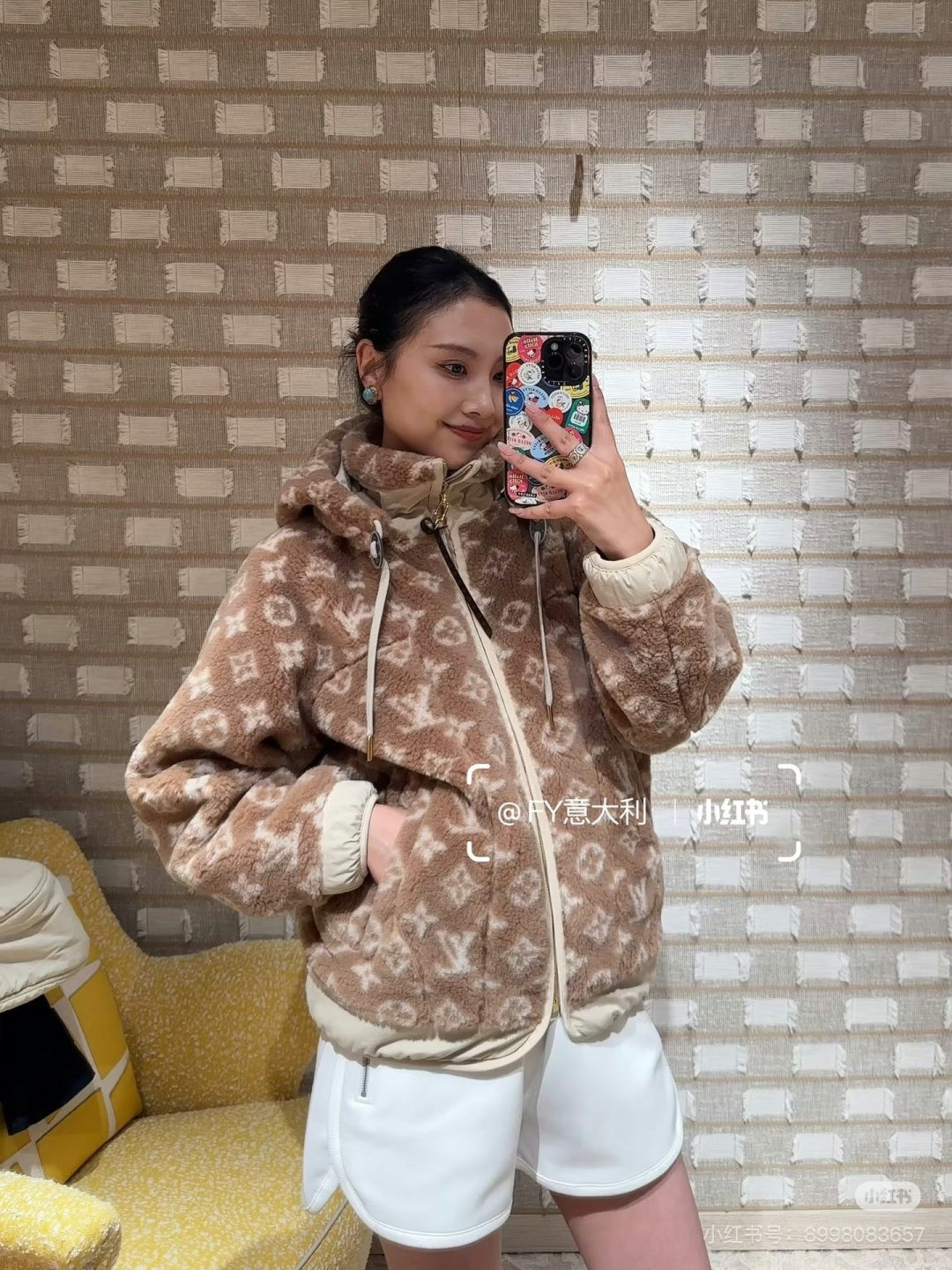 Lou 25fw hooded Teddy Sheepskin Jacket