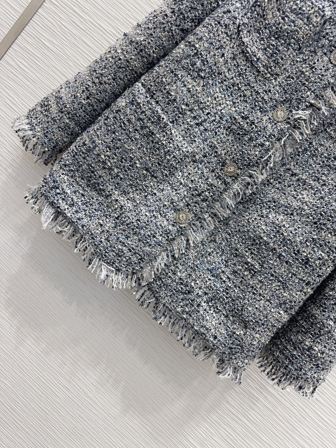 Cha 25fw mid-length elegant tweed coat