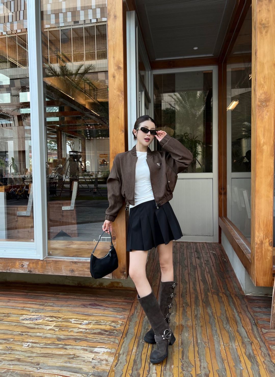 Pra 25fw fashionable classic triangle logo jacket