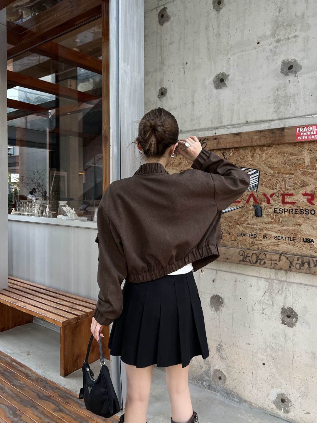 Pra 25fw fashionable classic triangle logo jacket