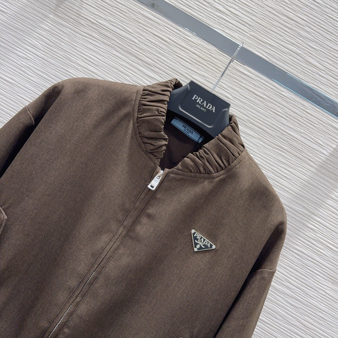 Pra 25fw fashionable classic triangle logo jacket