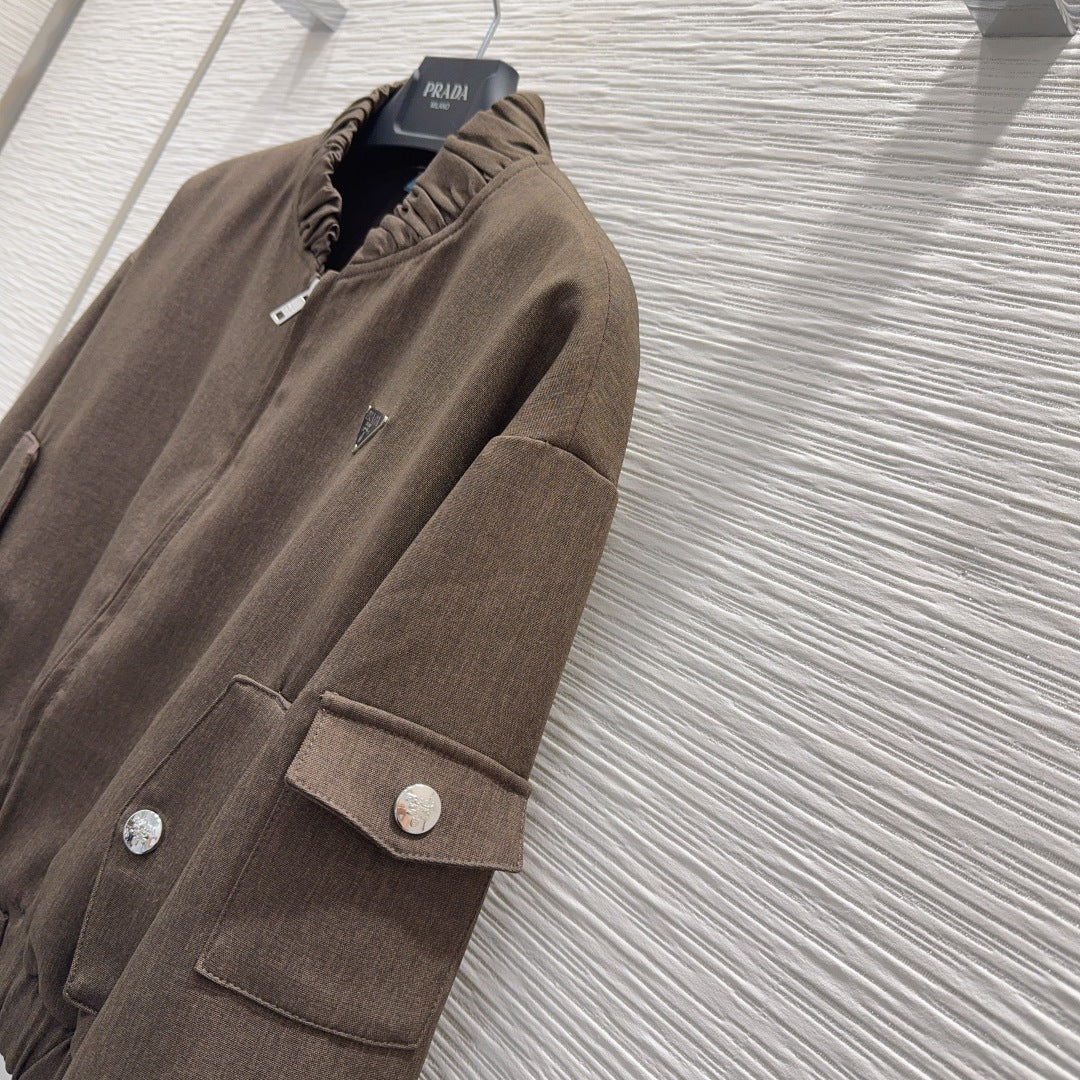 Pra 25fw fashionable classic triangle logo jacket