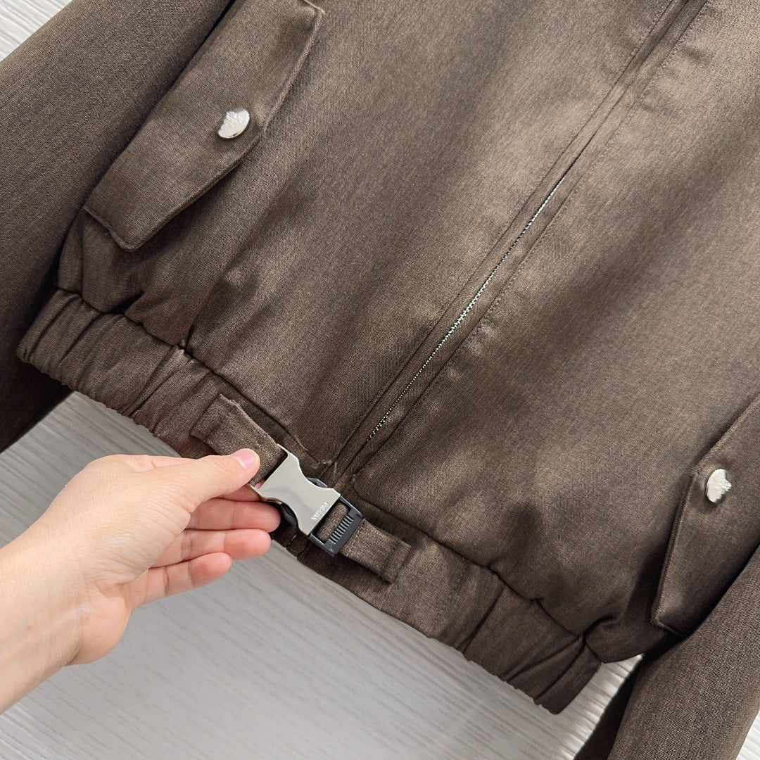 Pra 25fw fashionable classic triangle logo jacket