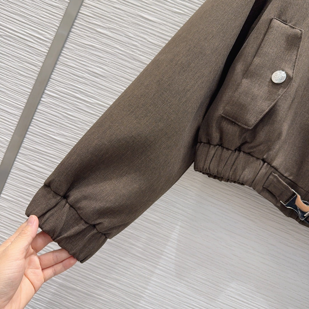 Pra 25fw fashionable classic triangle logo jacket