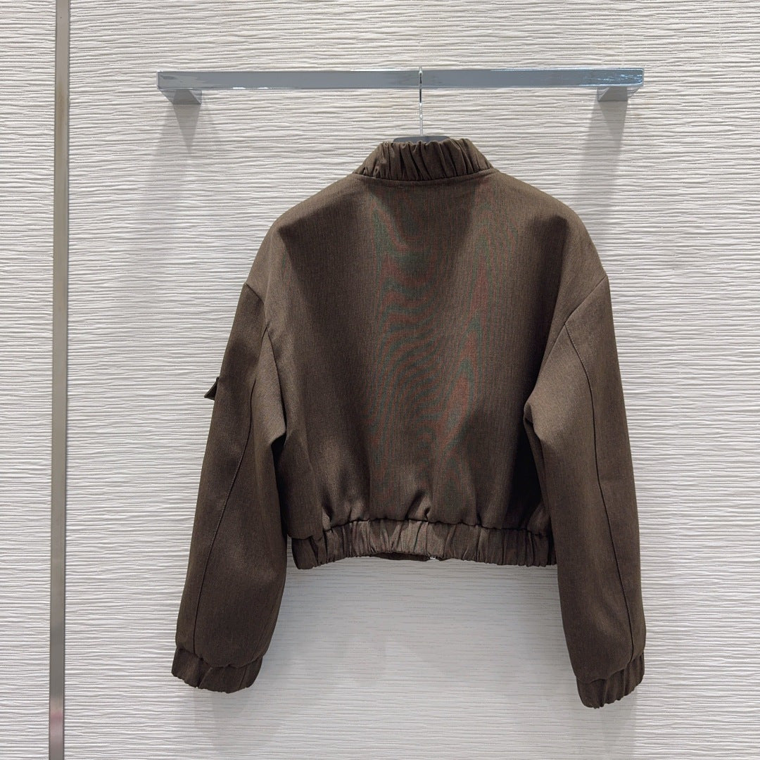 Pra 25fw fashionable classic triangle logo jacket