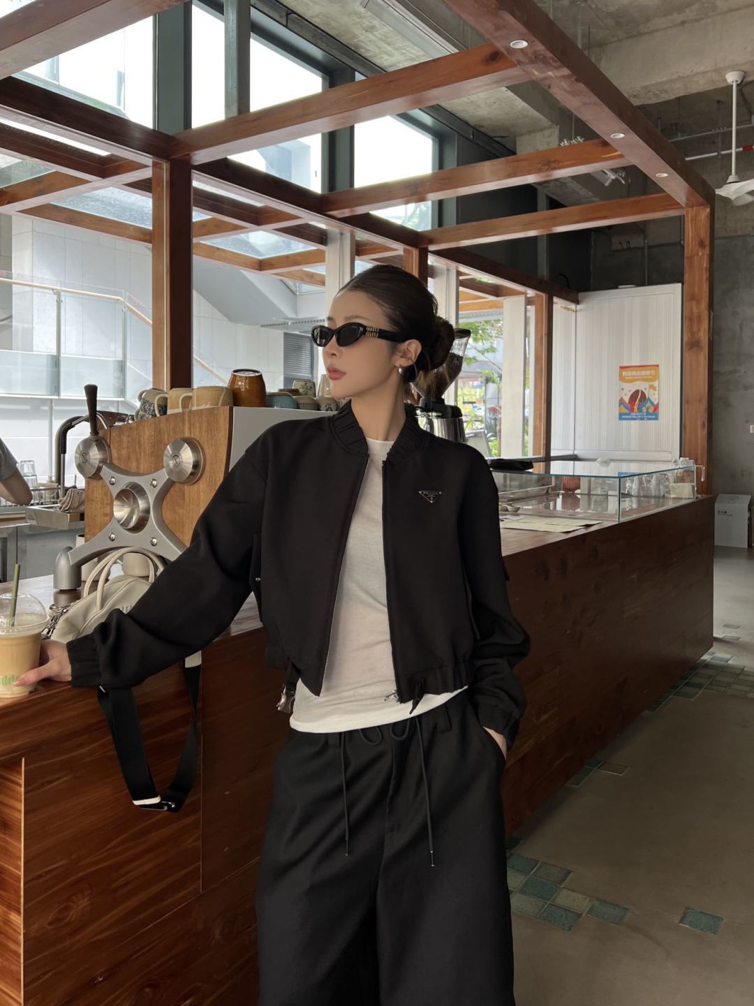 Pra 25fw fashionable classic triangle logo jacket