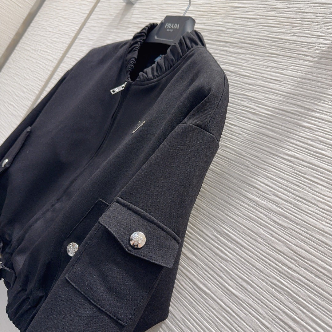 Pra 25fw fashionable classic triangle logo jacket