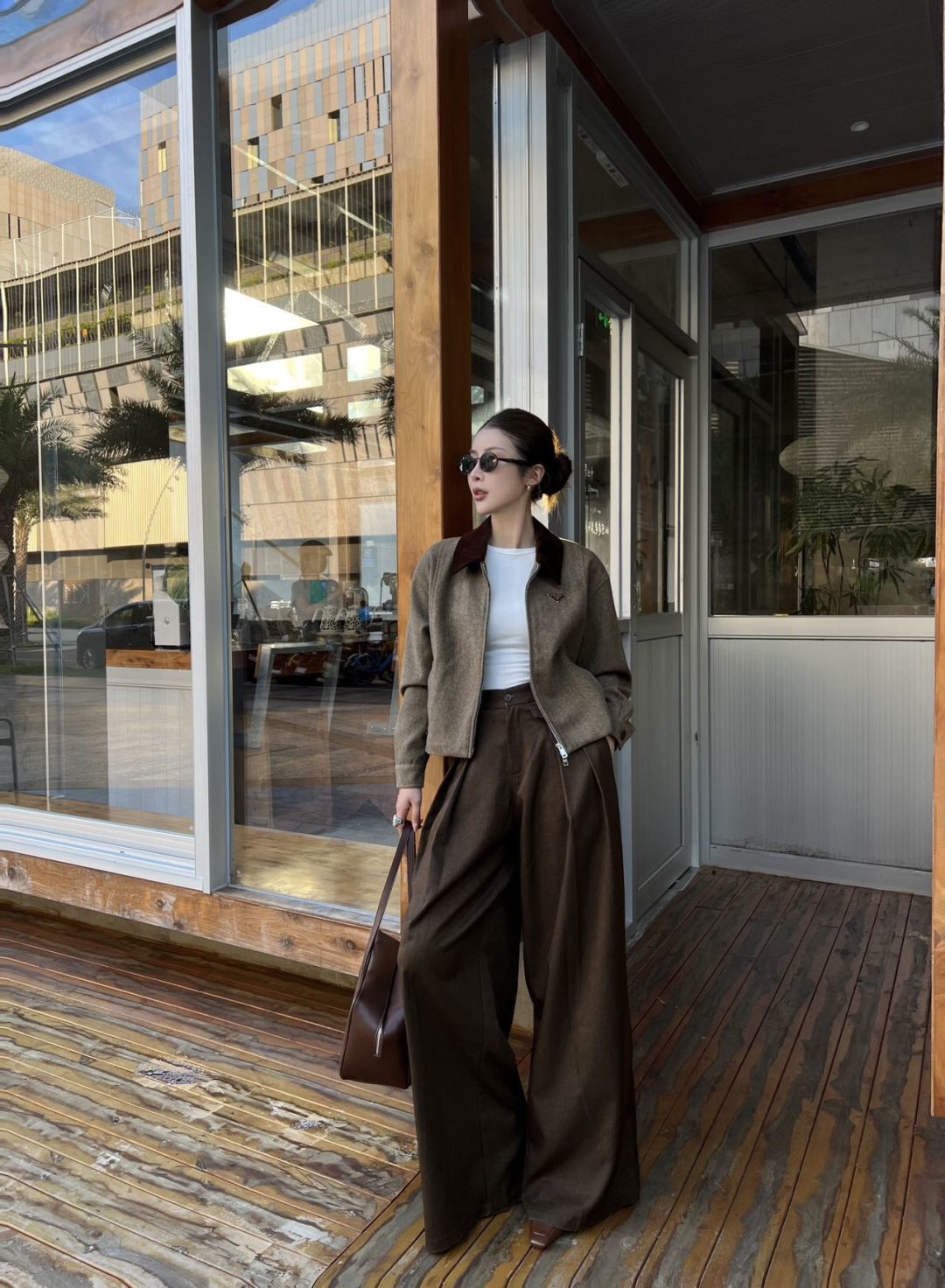 Pra 25fw fashionable classic triangle logo jacket