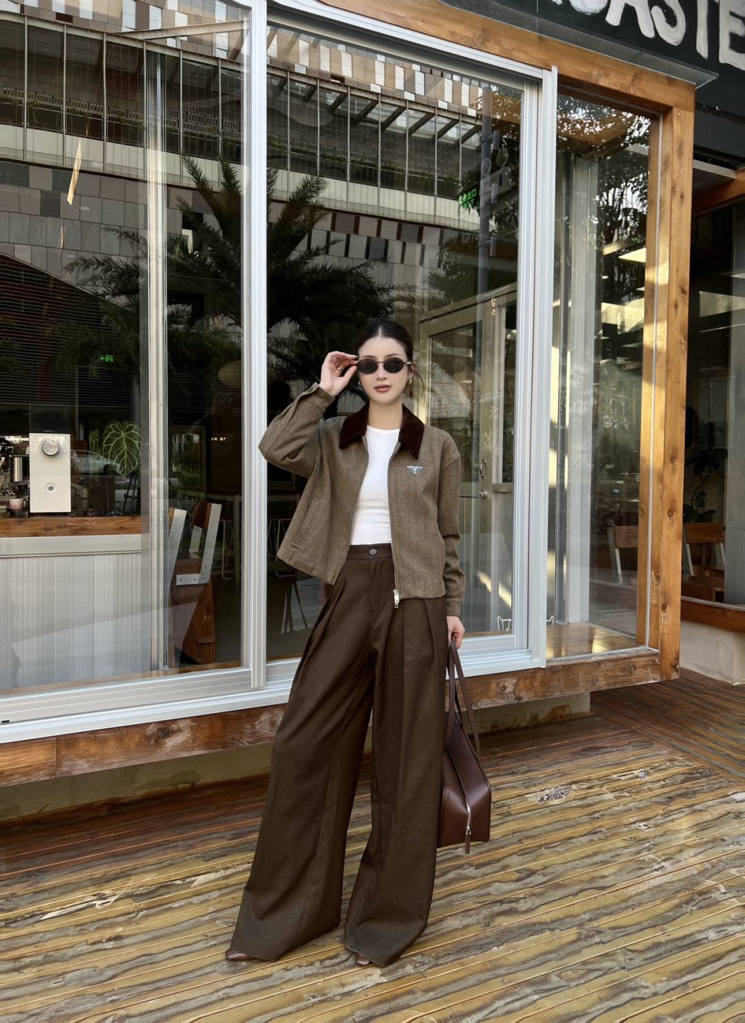 Pra 25fw fashionable classic triangle logo jacket