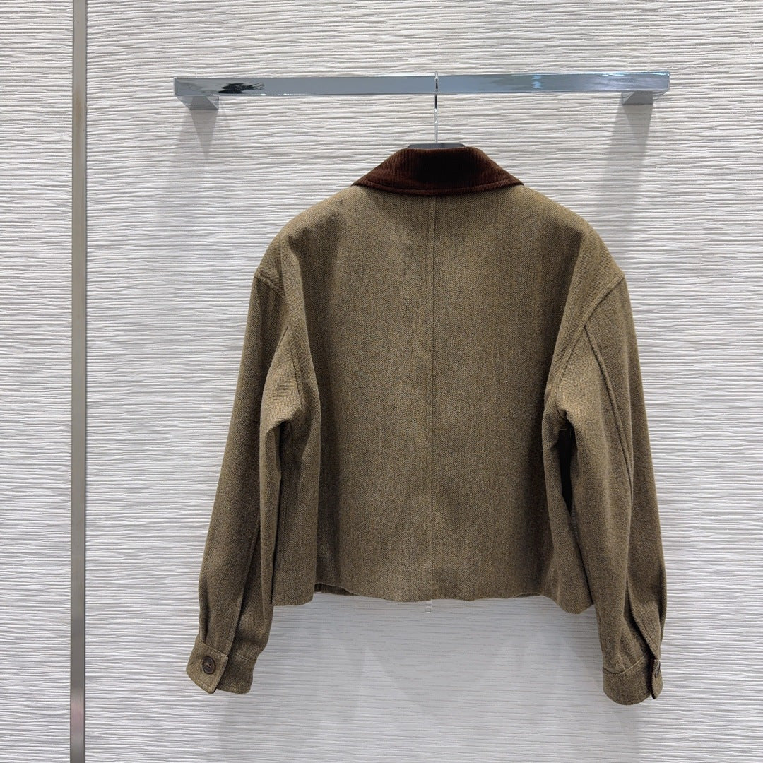 Pra 25fw fashionable classic triangle logo jacket