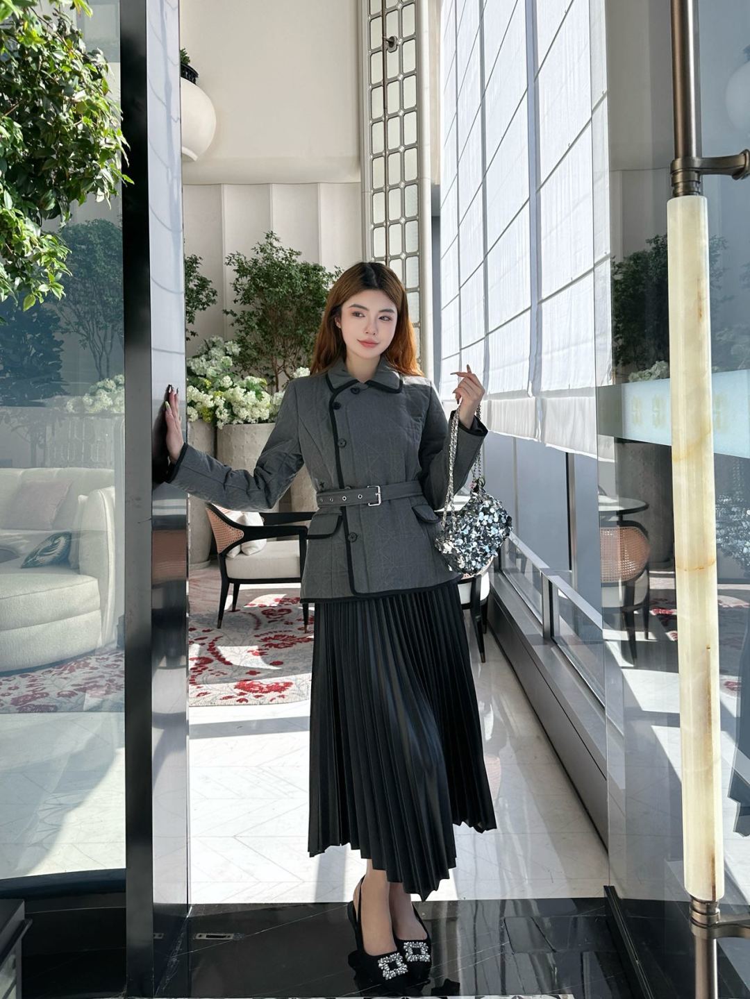 Cd 25fw new lapel cannage coat