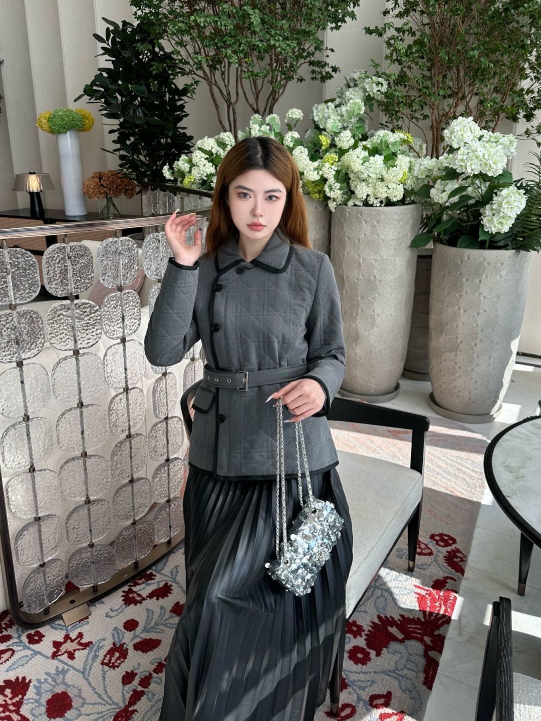 Cd 25fw new lapel cannage coat