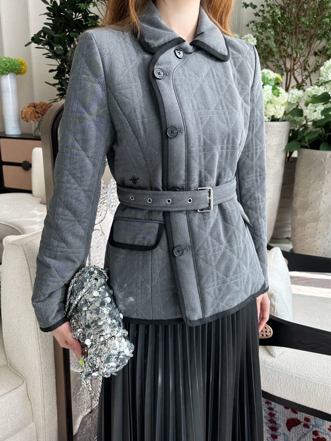 Cd 25fw new lapel cannage coat