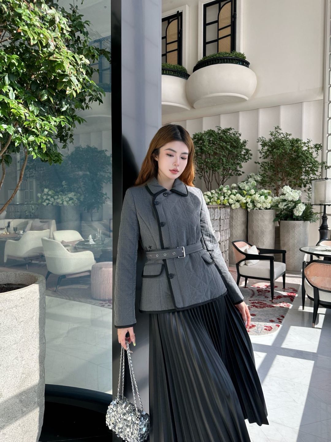 Cd 25fw new lapel cannage coat