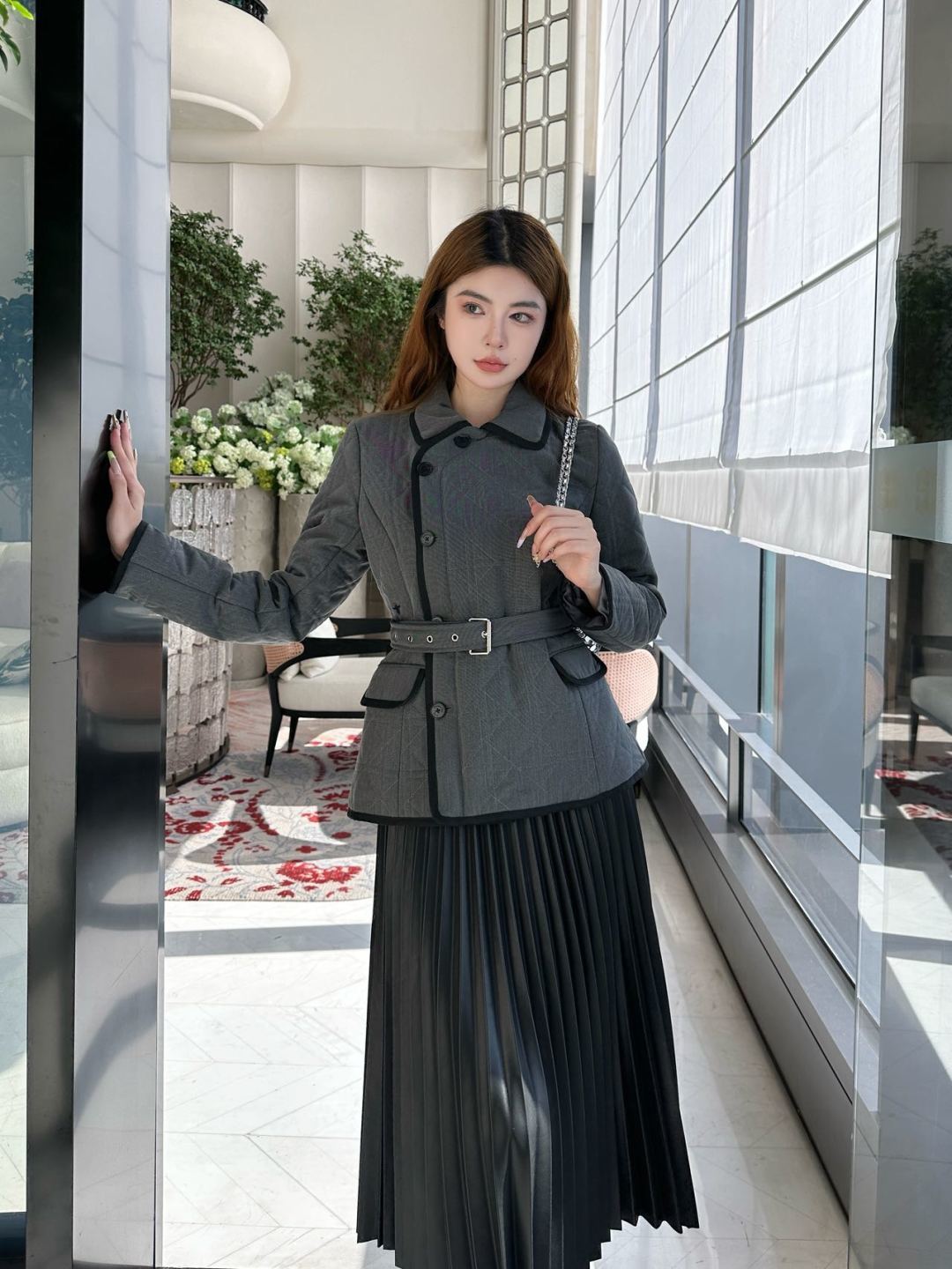 Cd 25fw new lapel cannage coat