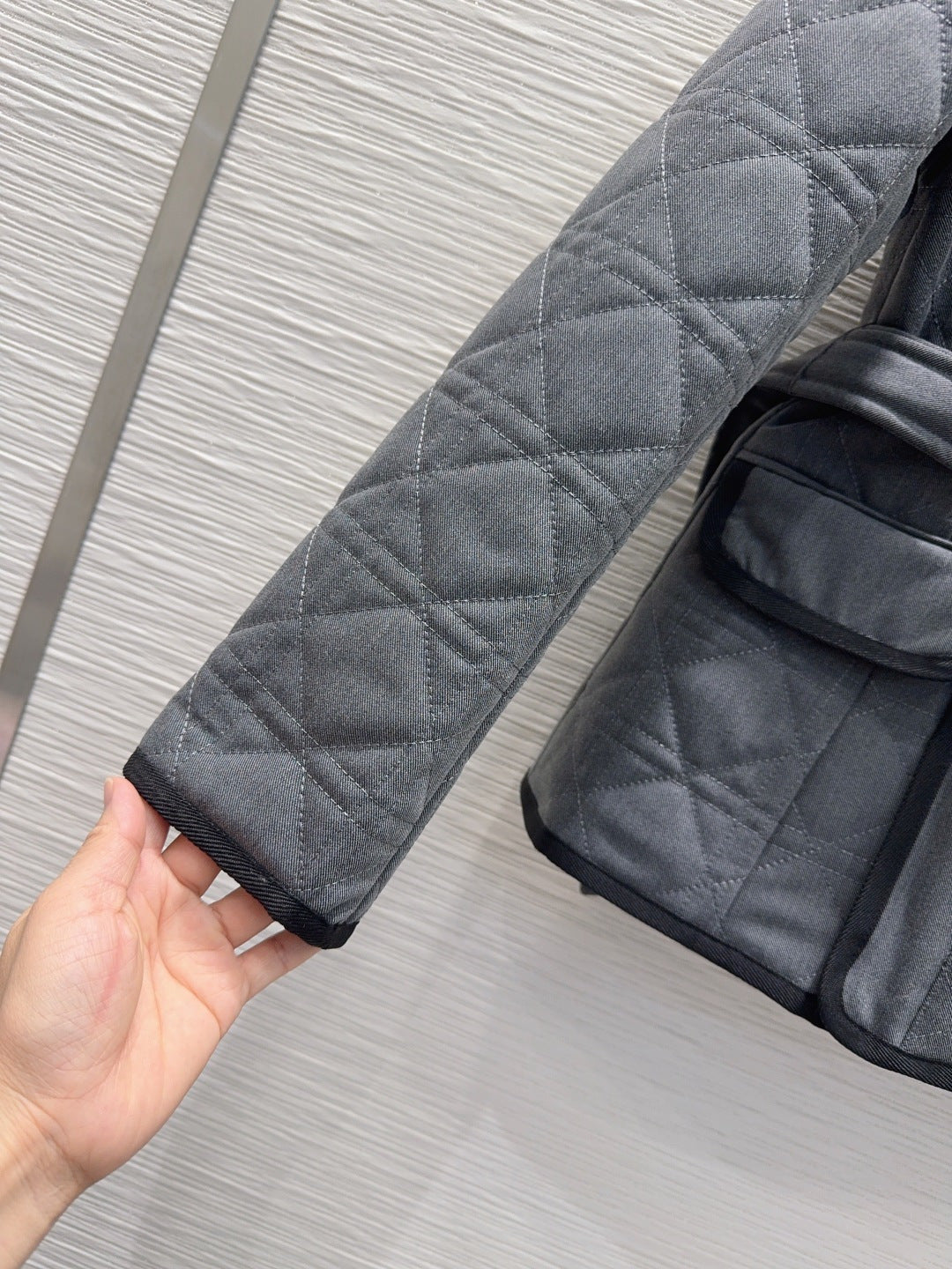 Cd 25fw new lapel cannage coat