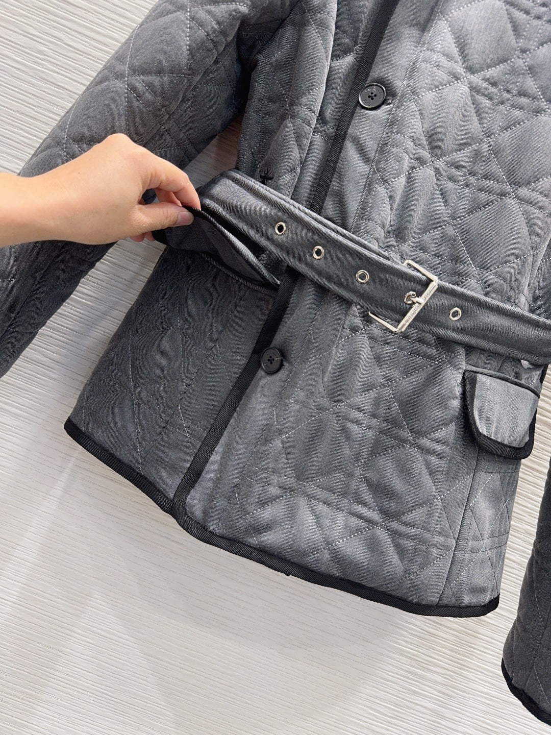 Cd 25fw new lapel cannage coat