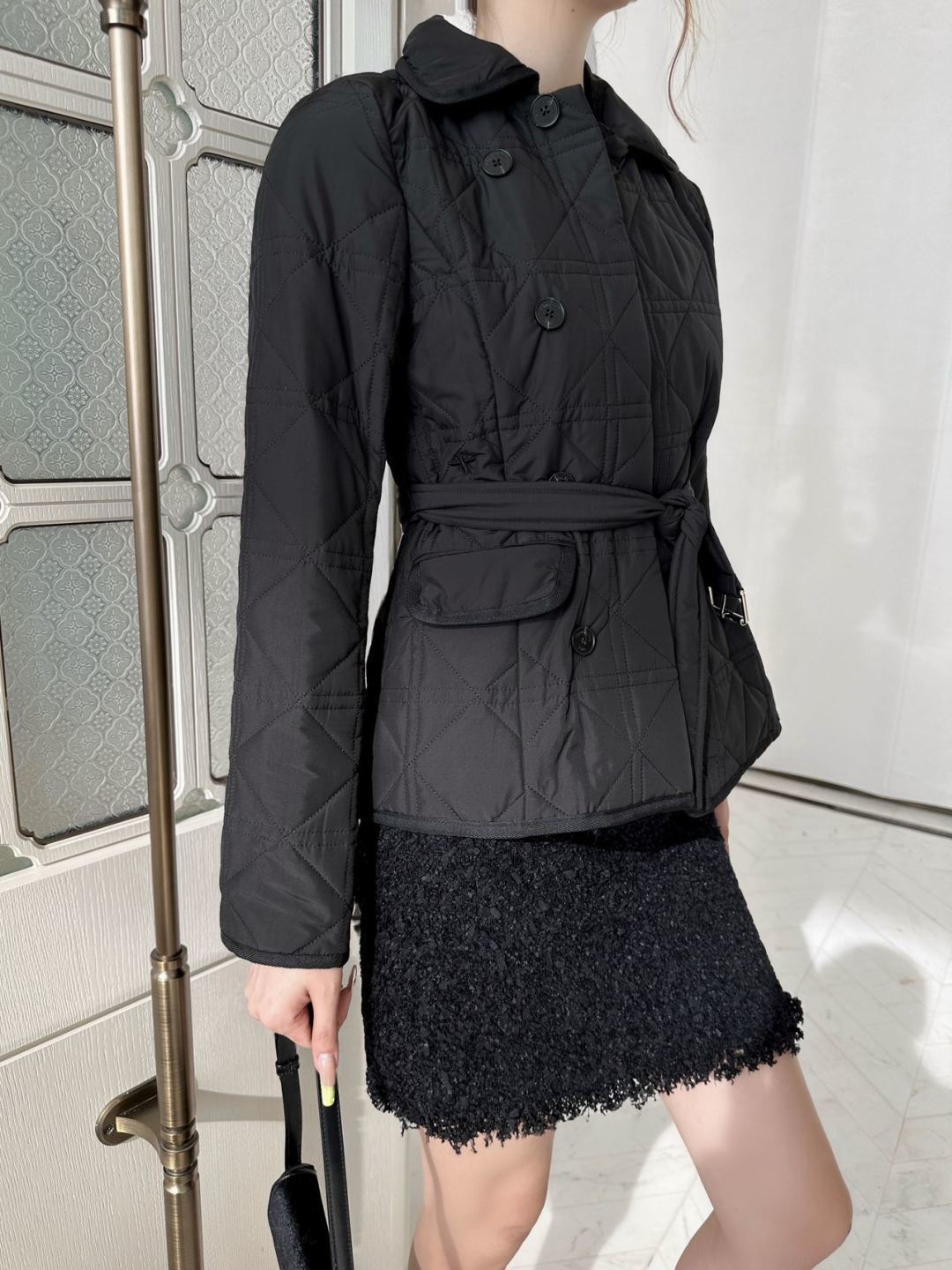 Cd 25fw new lapel cannage coat