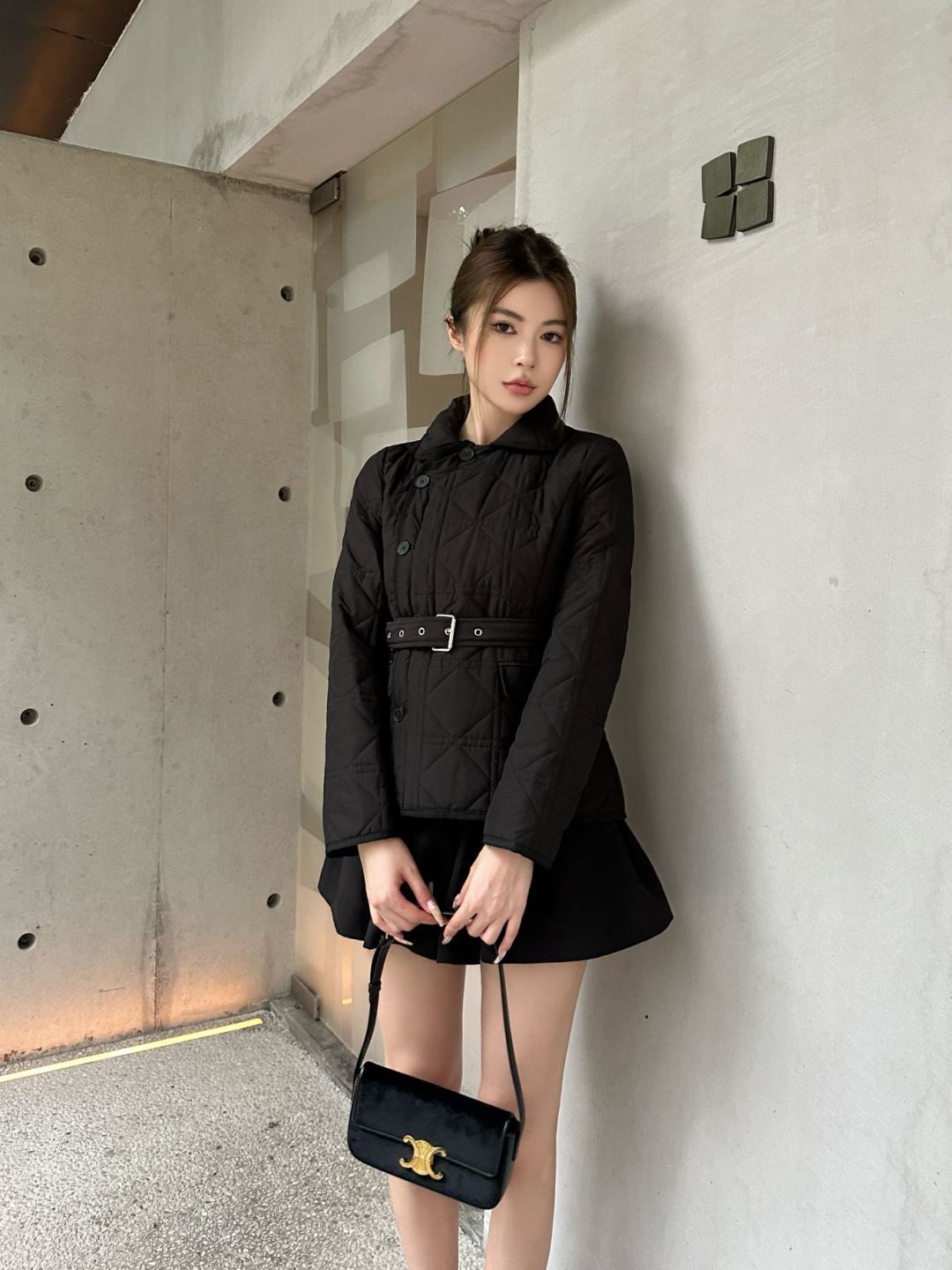 Cd 25fw new lapel cannage coat