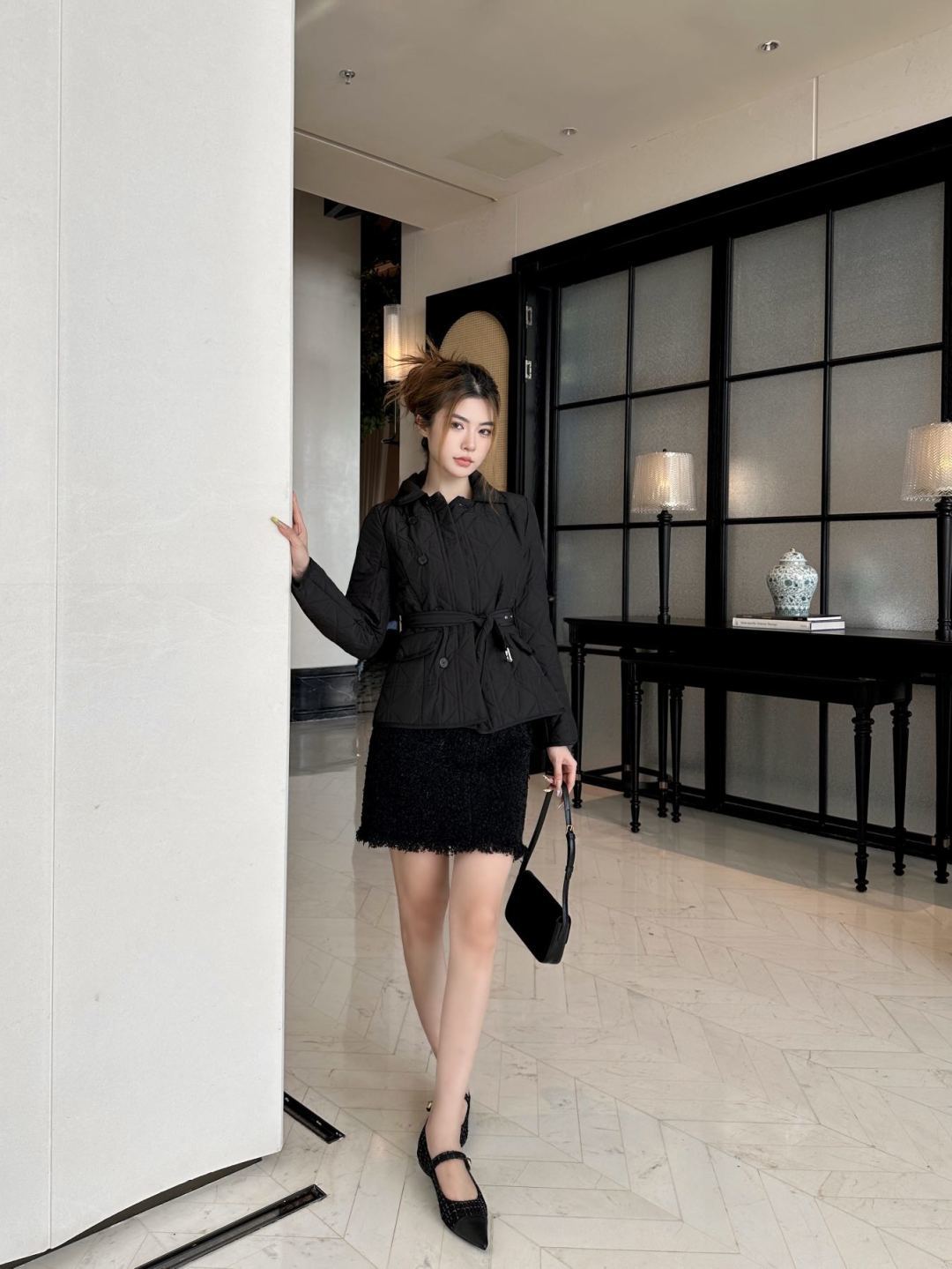 Cd 25fw new lapel cannage coat