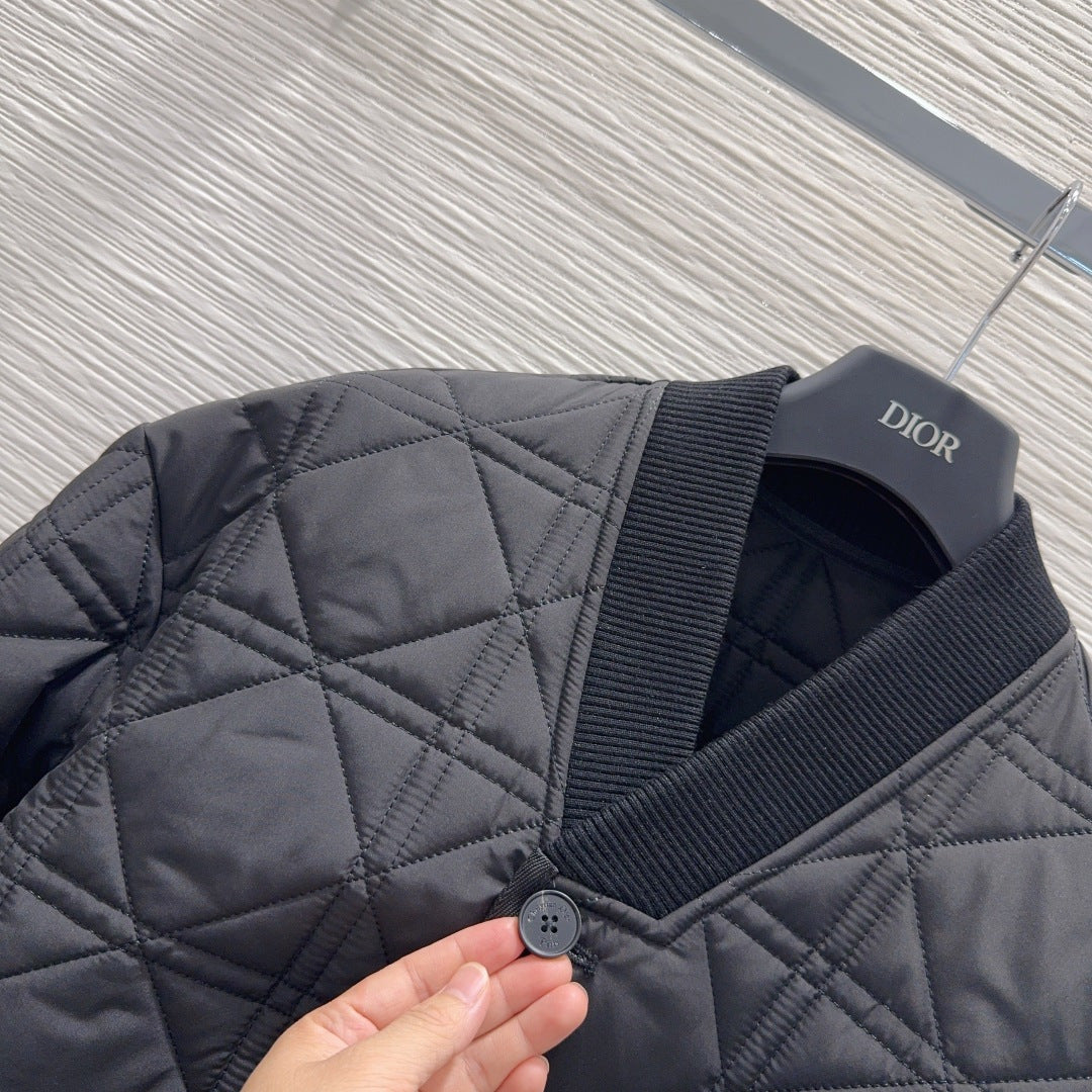 Cd 25fw V-neck patchwork jacket/cotton coat