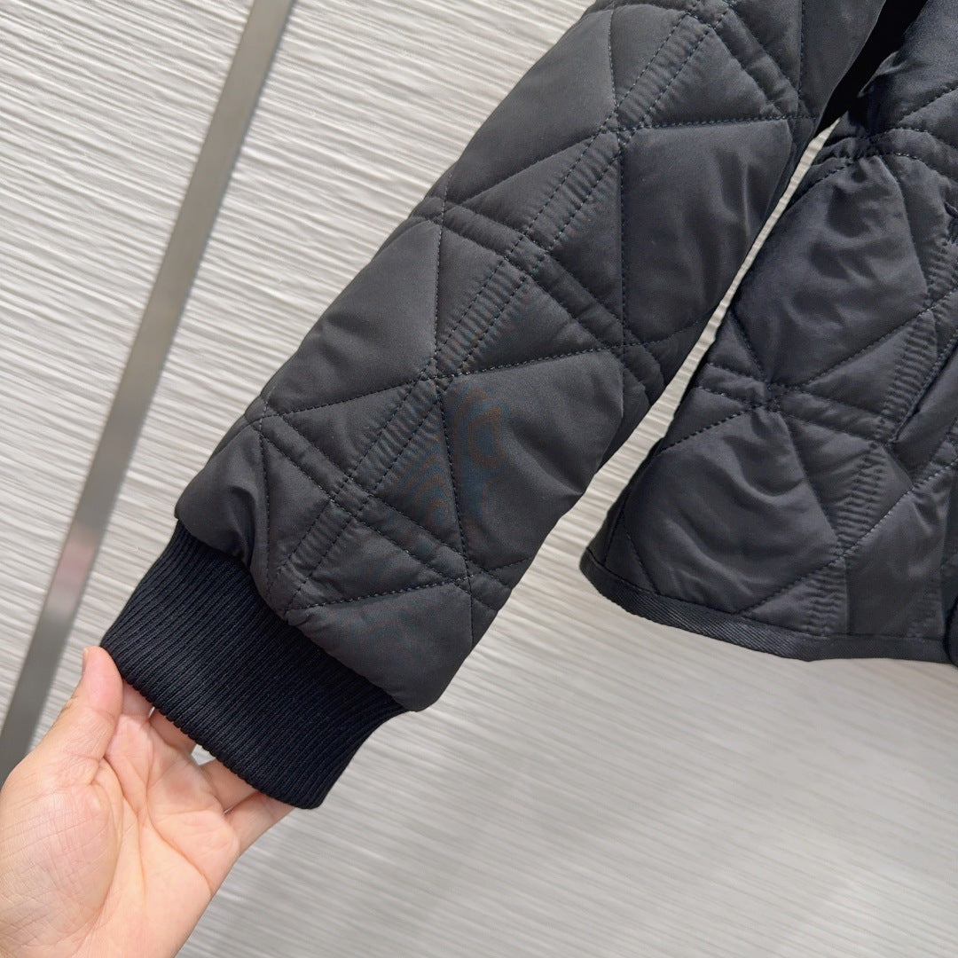 Cd 25fw V-neck patchwork jacket/cotton coat