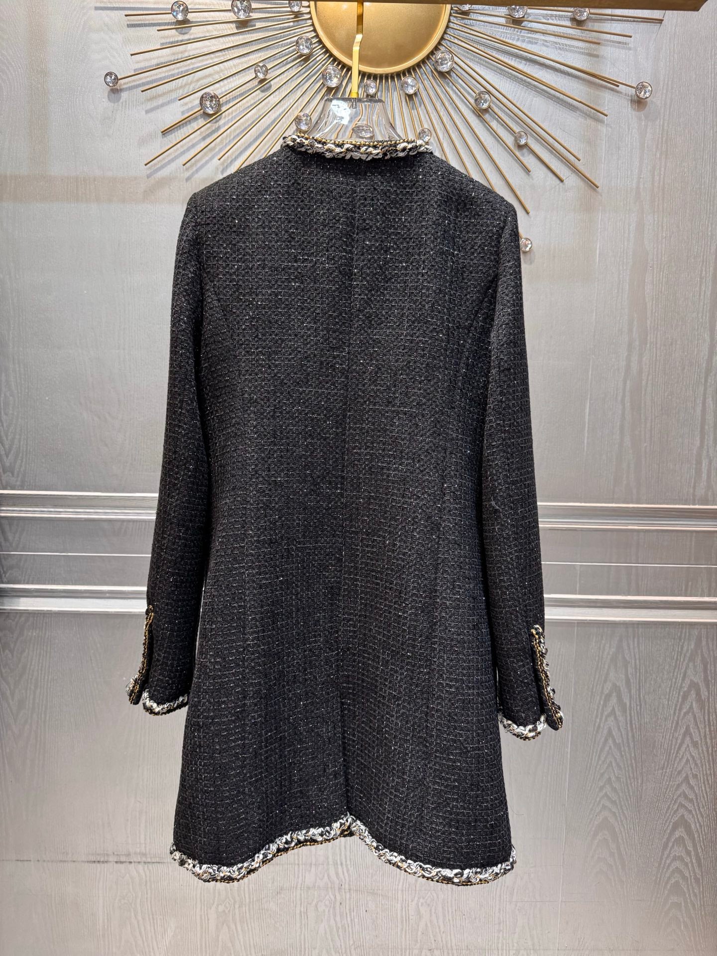 Cha**25fw new black tweed coat