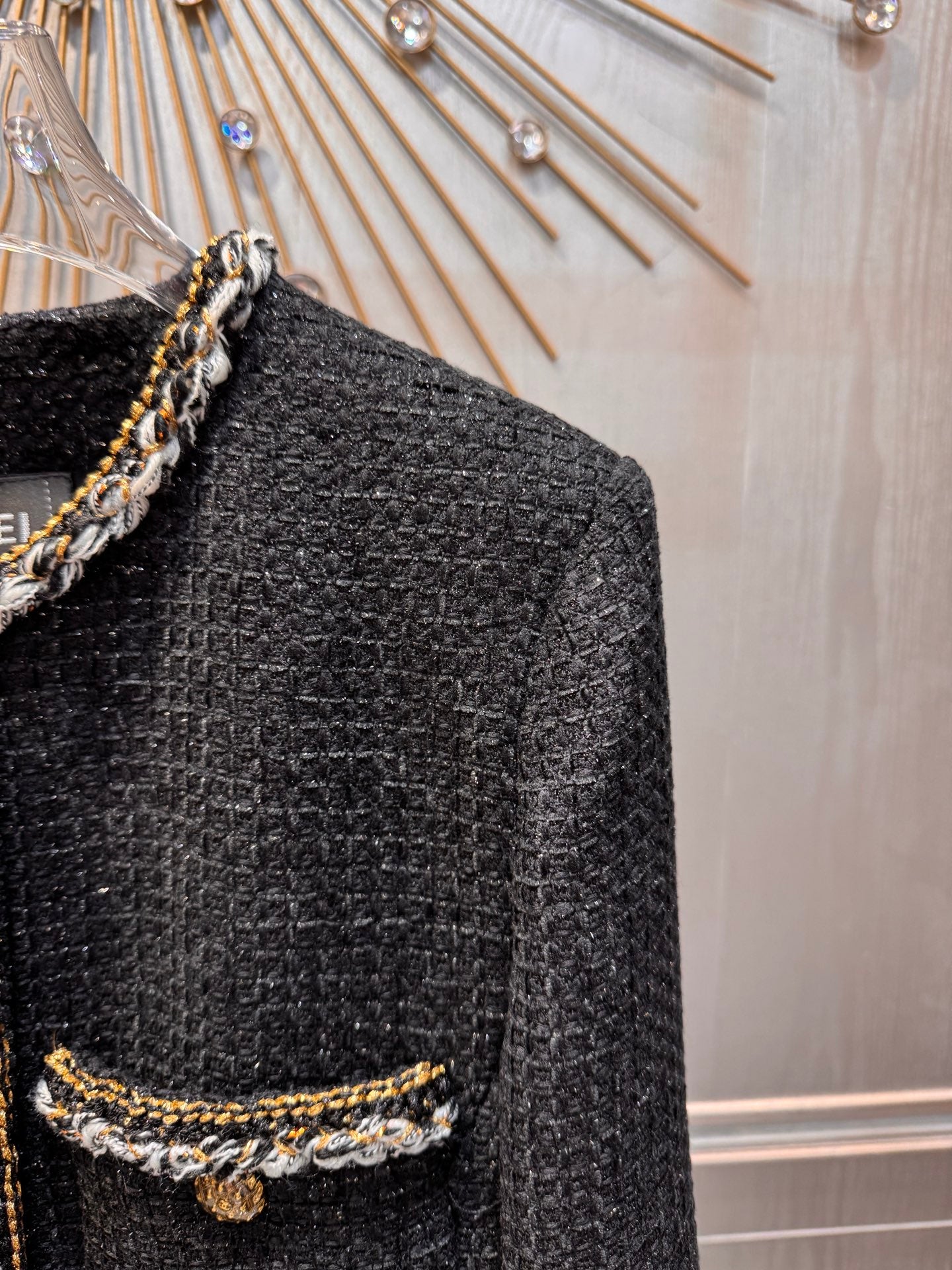 Cha**25fw new black tweed coat