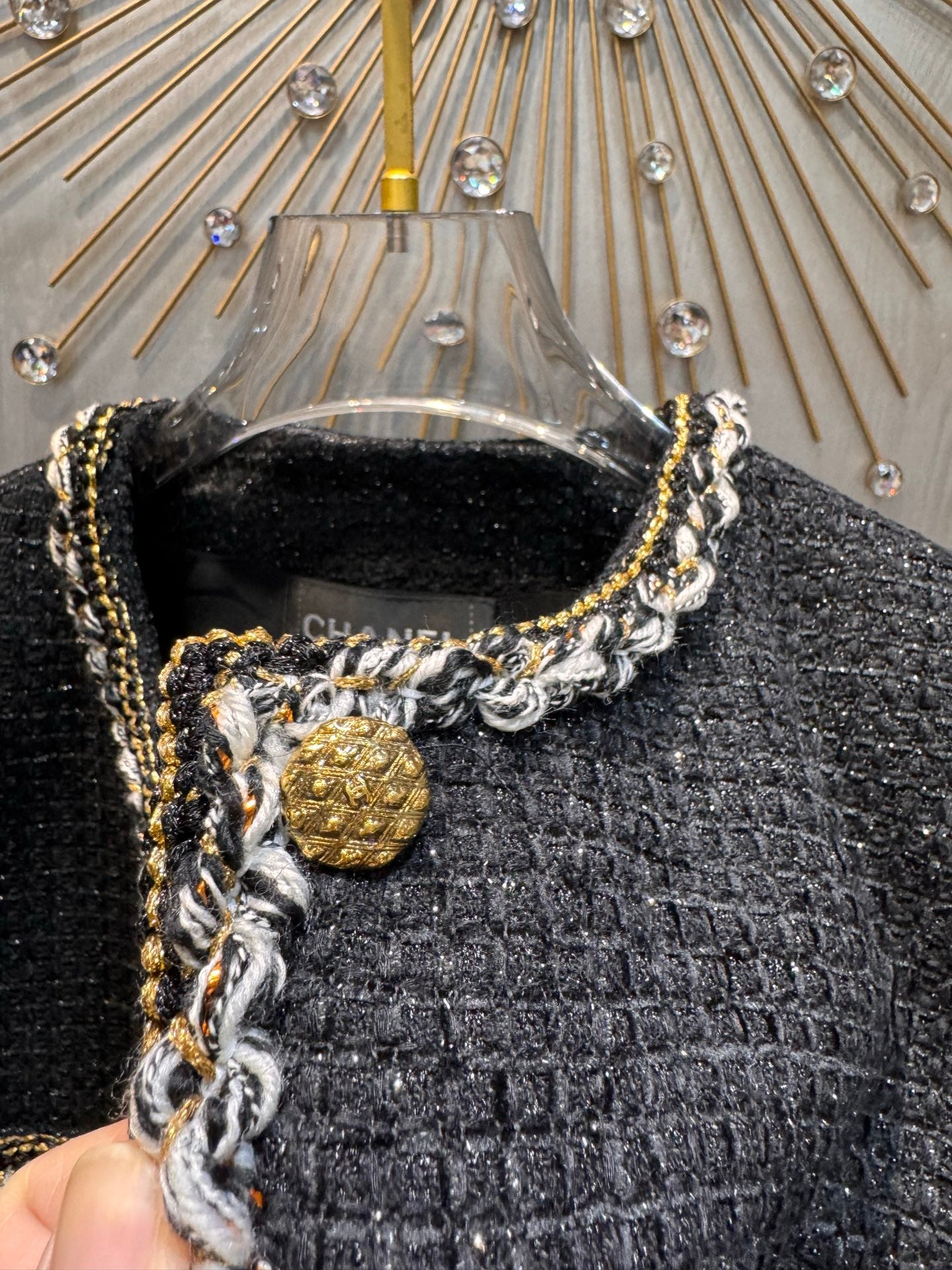 Cha**25fw new black tweed coat