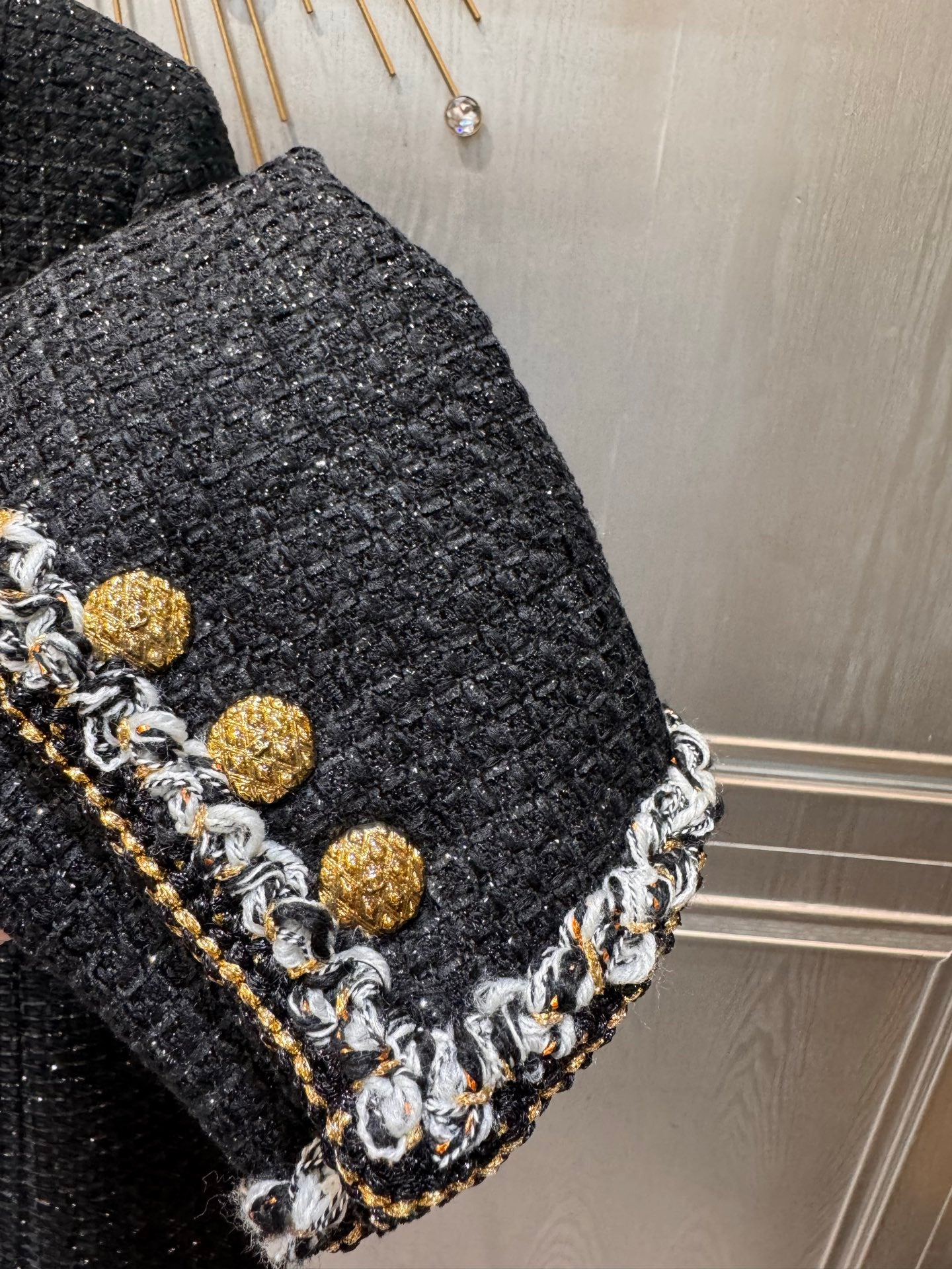 Cha**25fw new black tweed coat