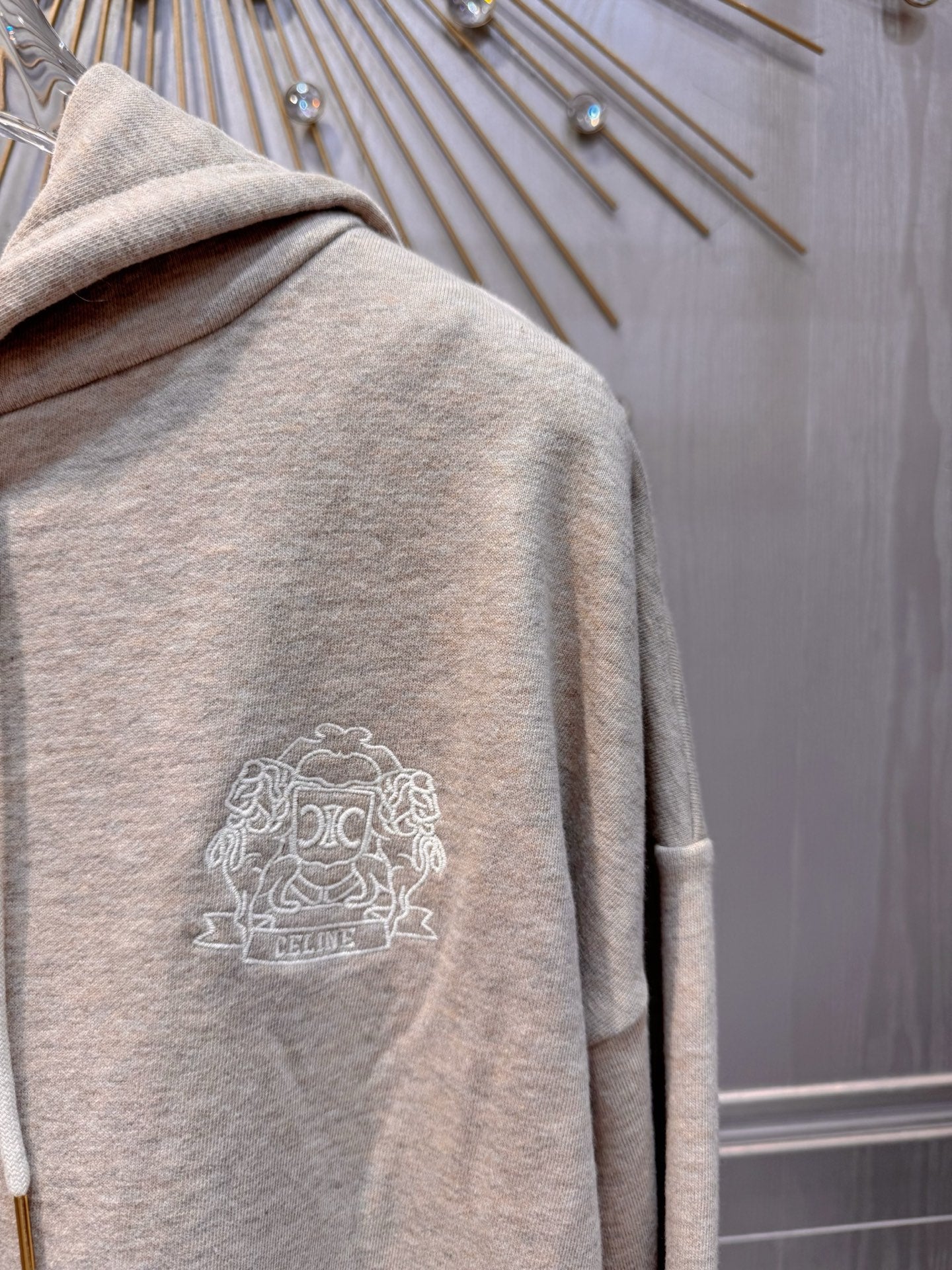 Cel**25fw badge zipper hoodie