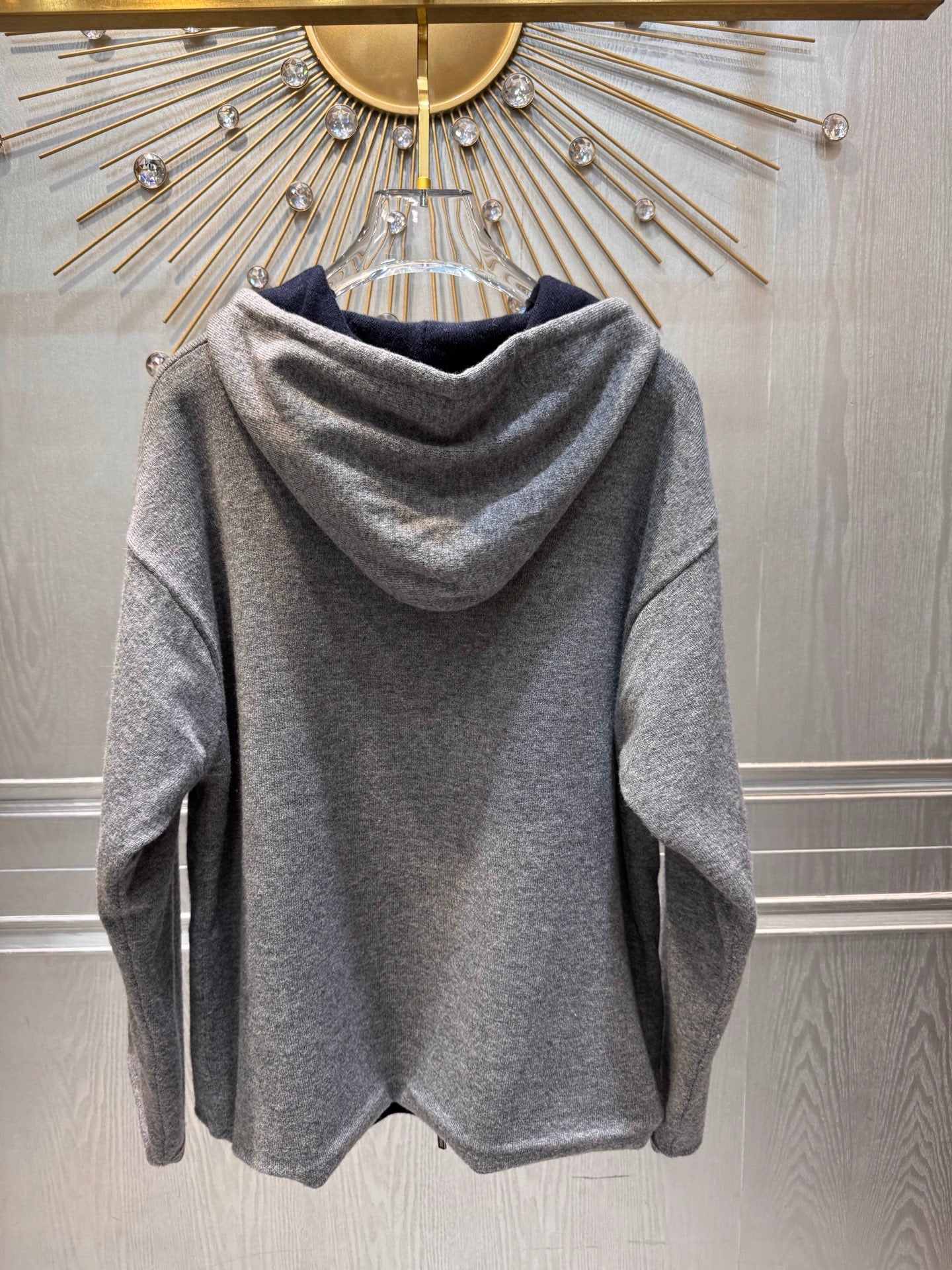 Miu**25fw wool and cashmere hooded jacket