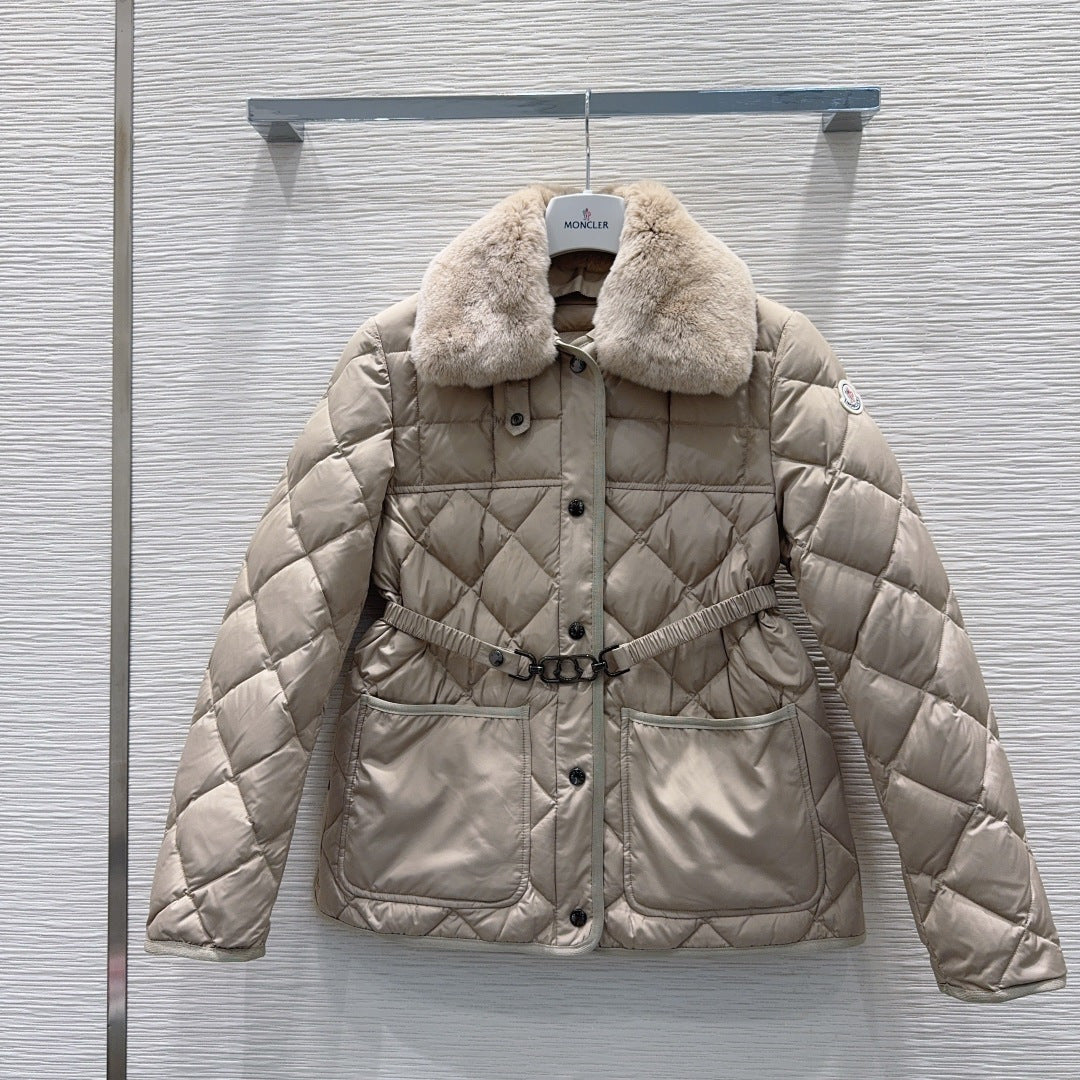 Moc**25fw new down jacket with detachable fur collar