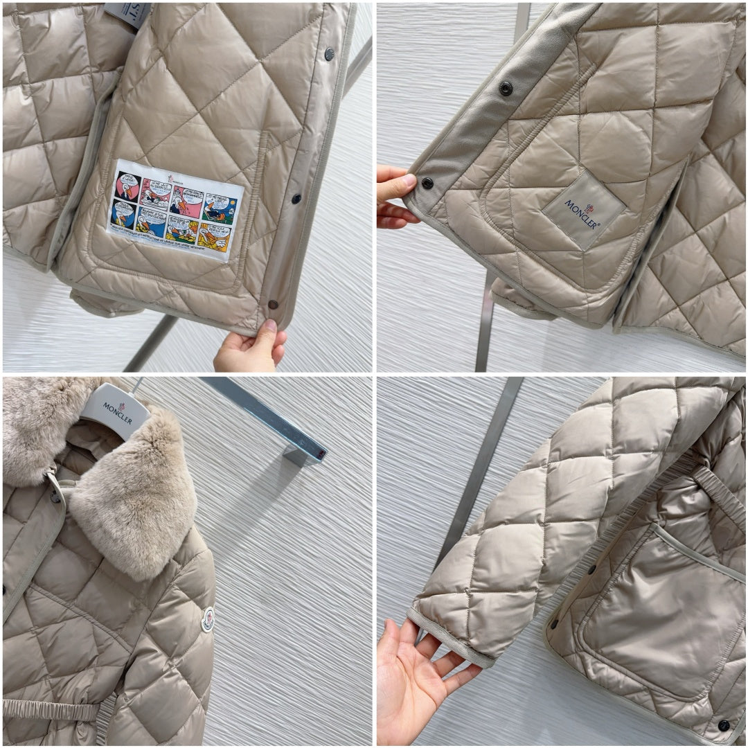 Moc**25fw new down jacket with detachable fur collar