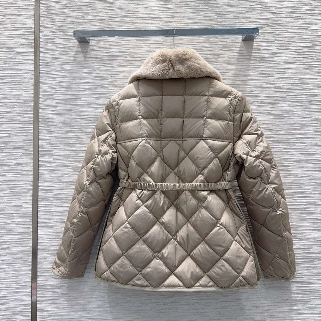 Moc**25fw new down jacket with detachable fur collar