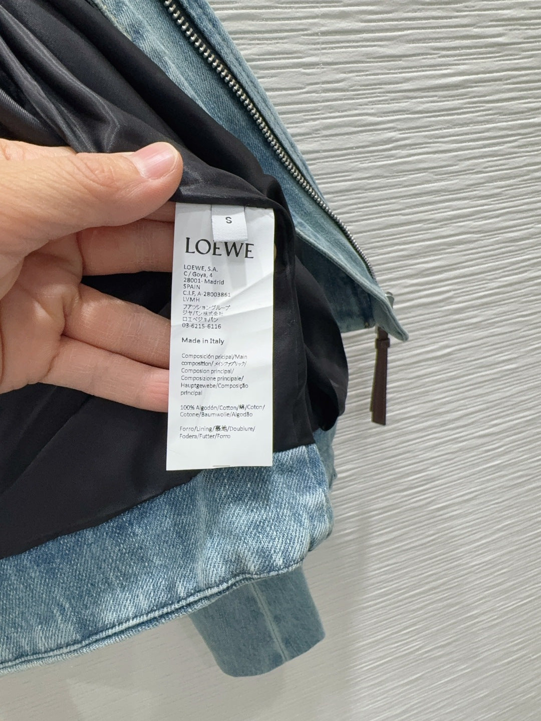 Lew 25fw zippered leather patch denim suit