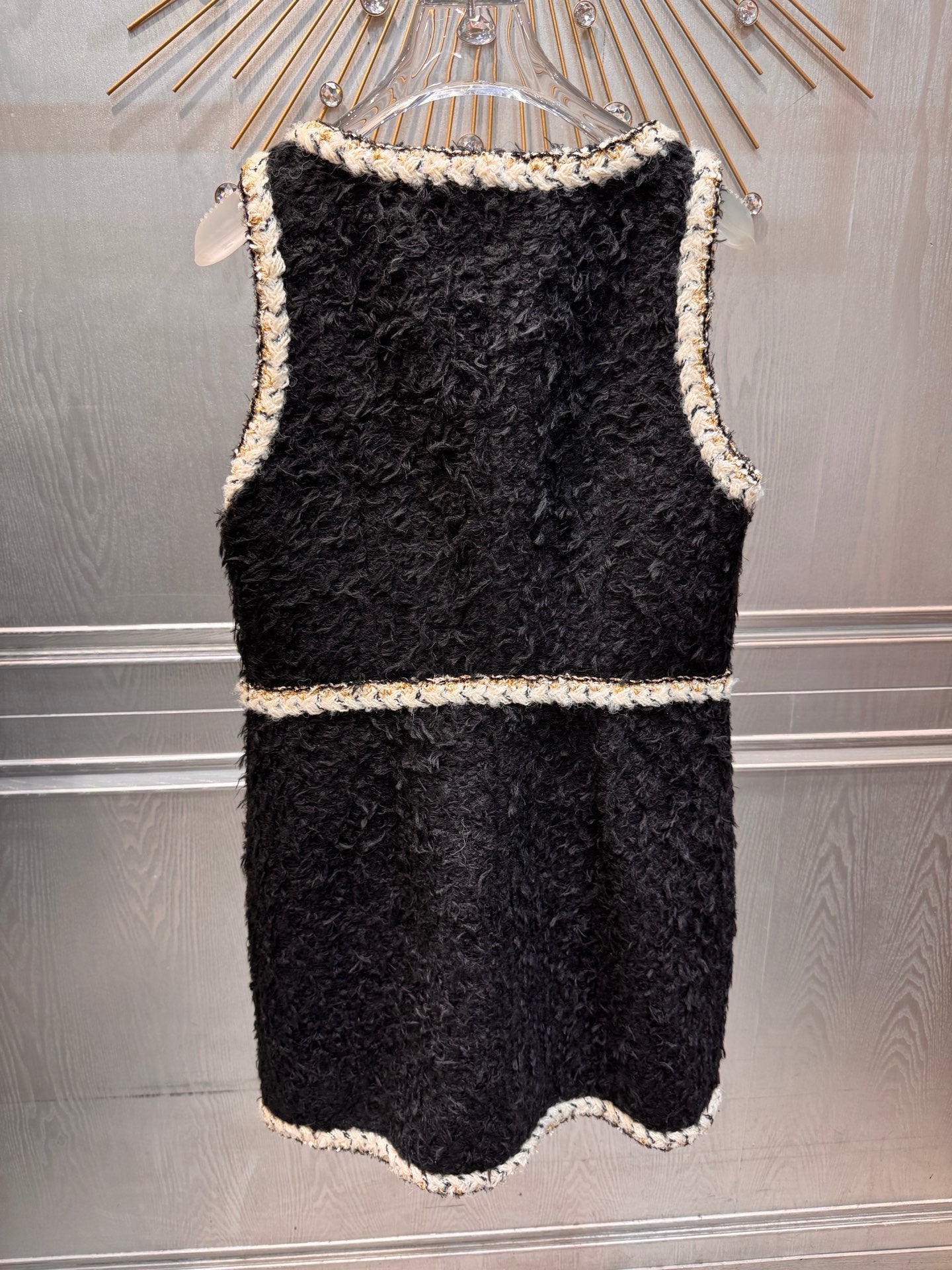 Cha**25fw tweed vest dress