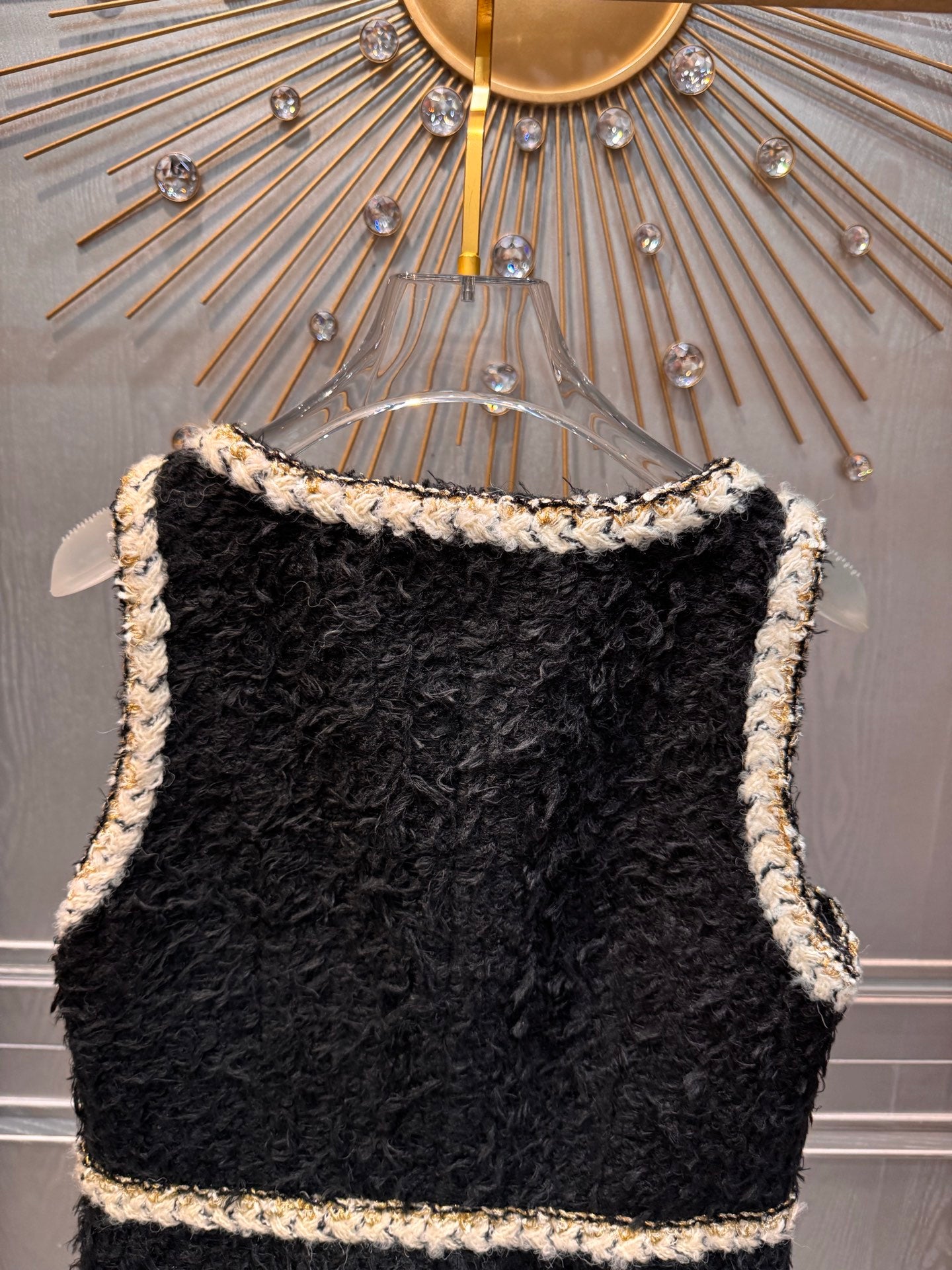 Cha**25fw tweed vest dress