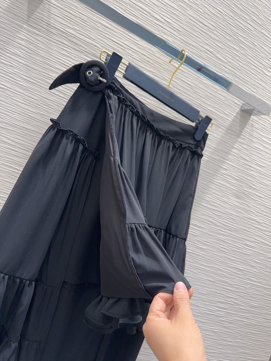 Lou**26 new early spring style high-low tiered skirt