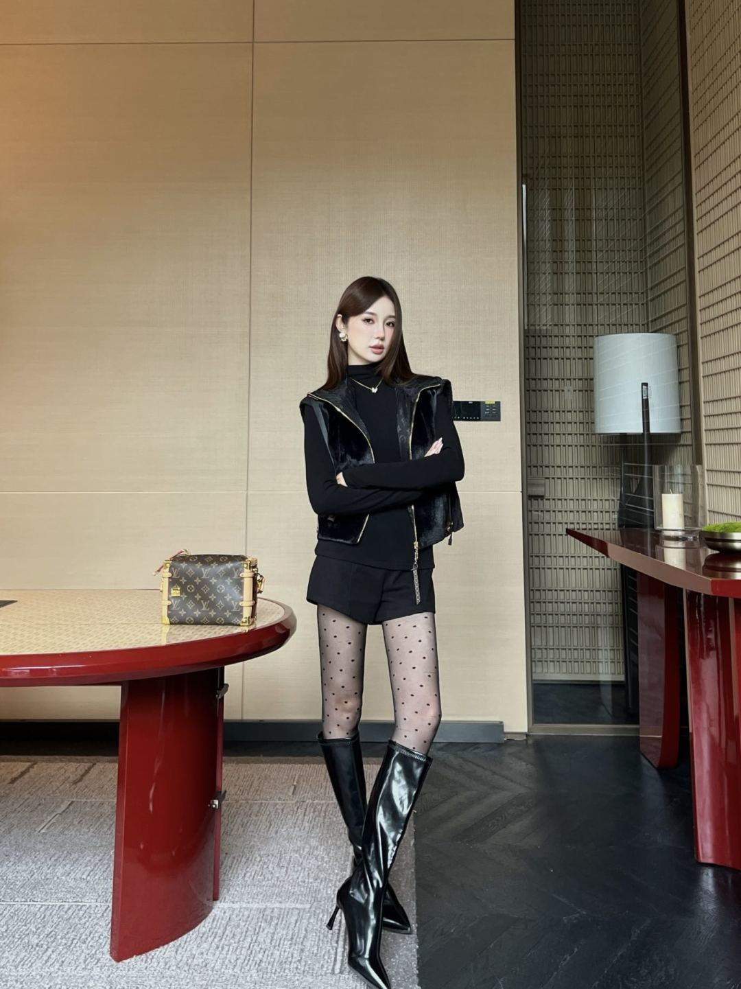 Lou**25fw new black vest jacket