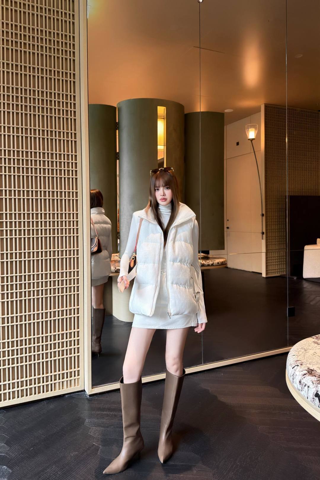 Lou**25fw new white down vest jacket