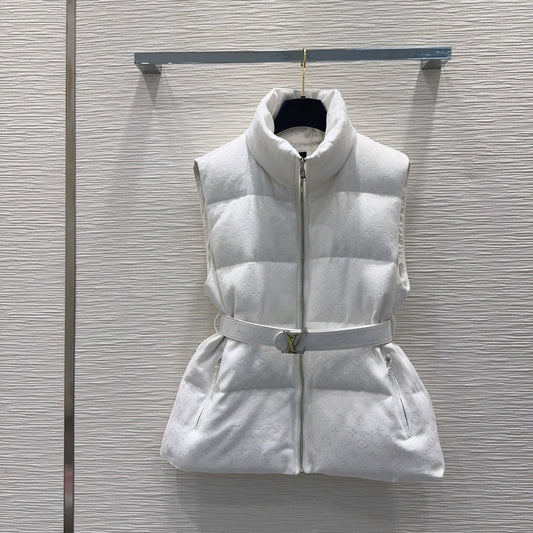 Lou**25fw new white down vest jacket