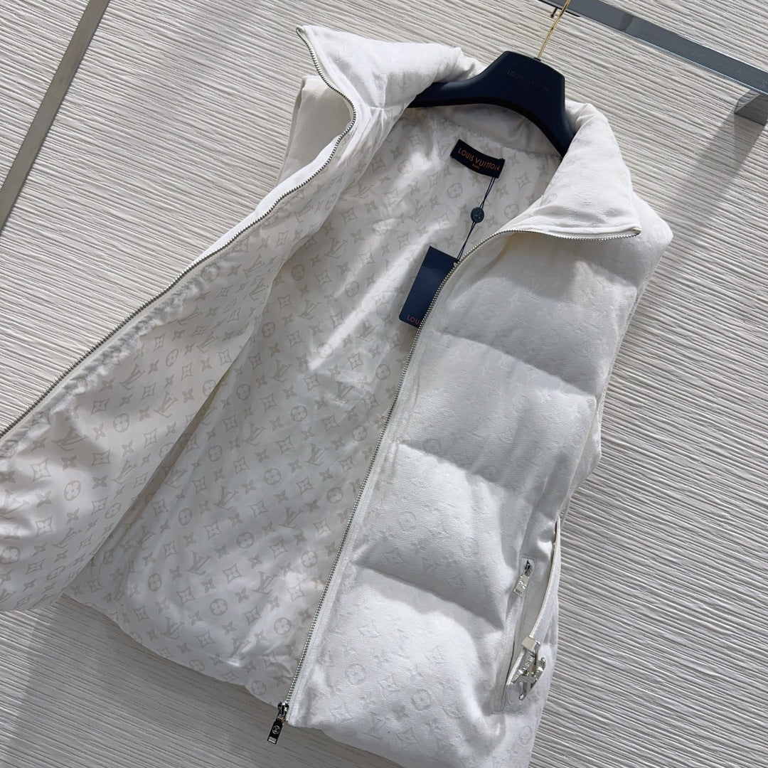 Lou**25fw new white down vest jacket