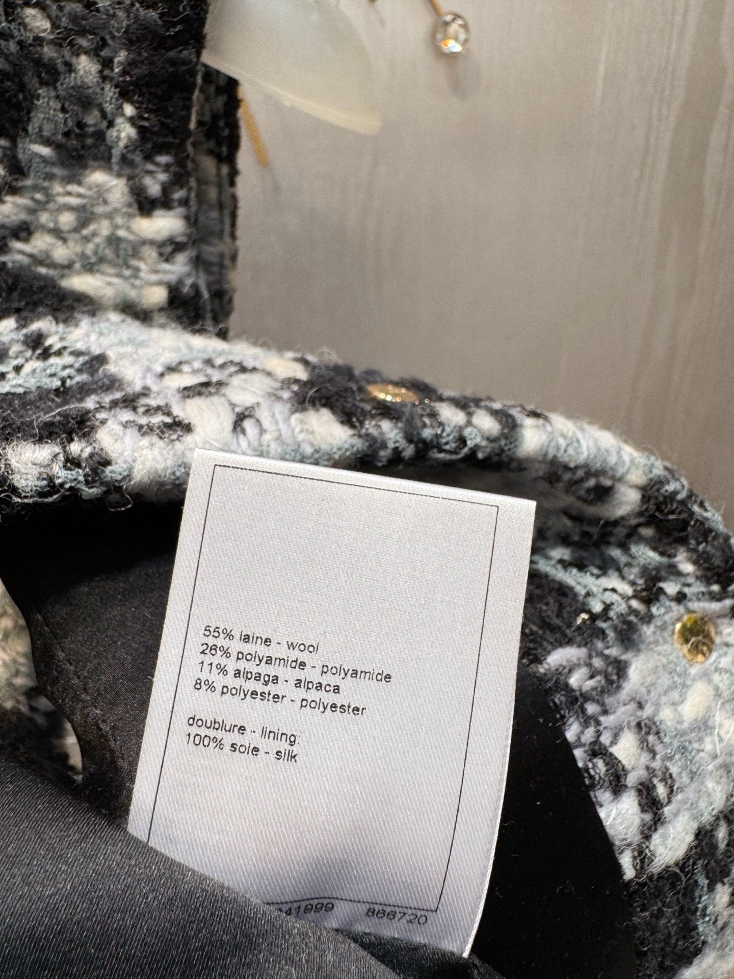 Cha**25N series checkered vest in black white and gray