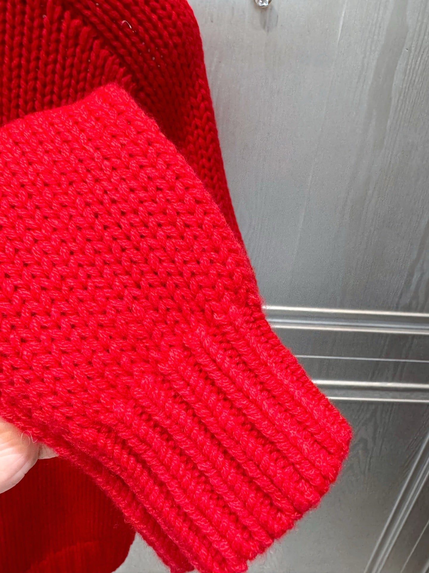 Cel**25fw new red knit cardigan