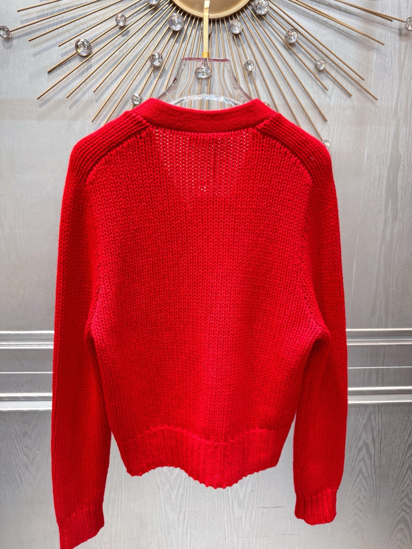 Cel**25fw new red knit cardigan