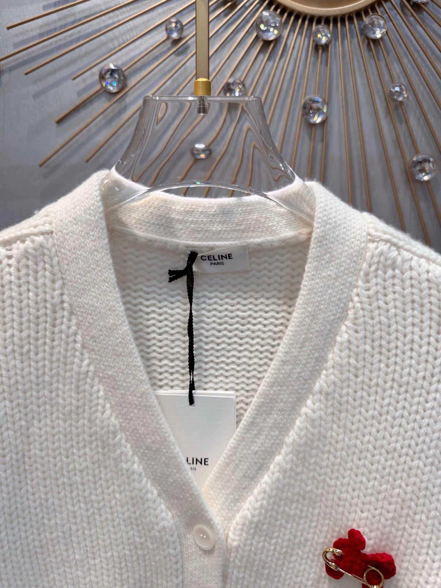 Cel**25fw new red knit cardigan